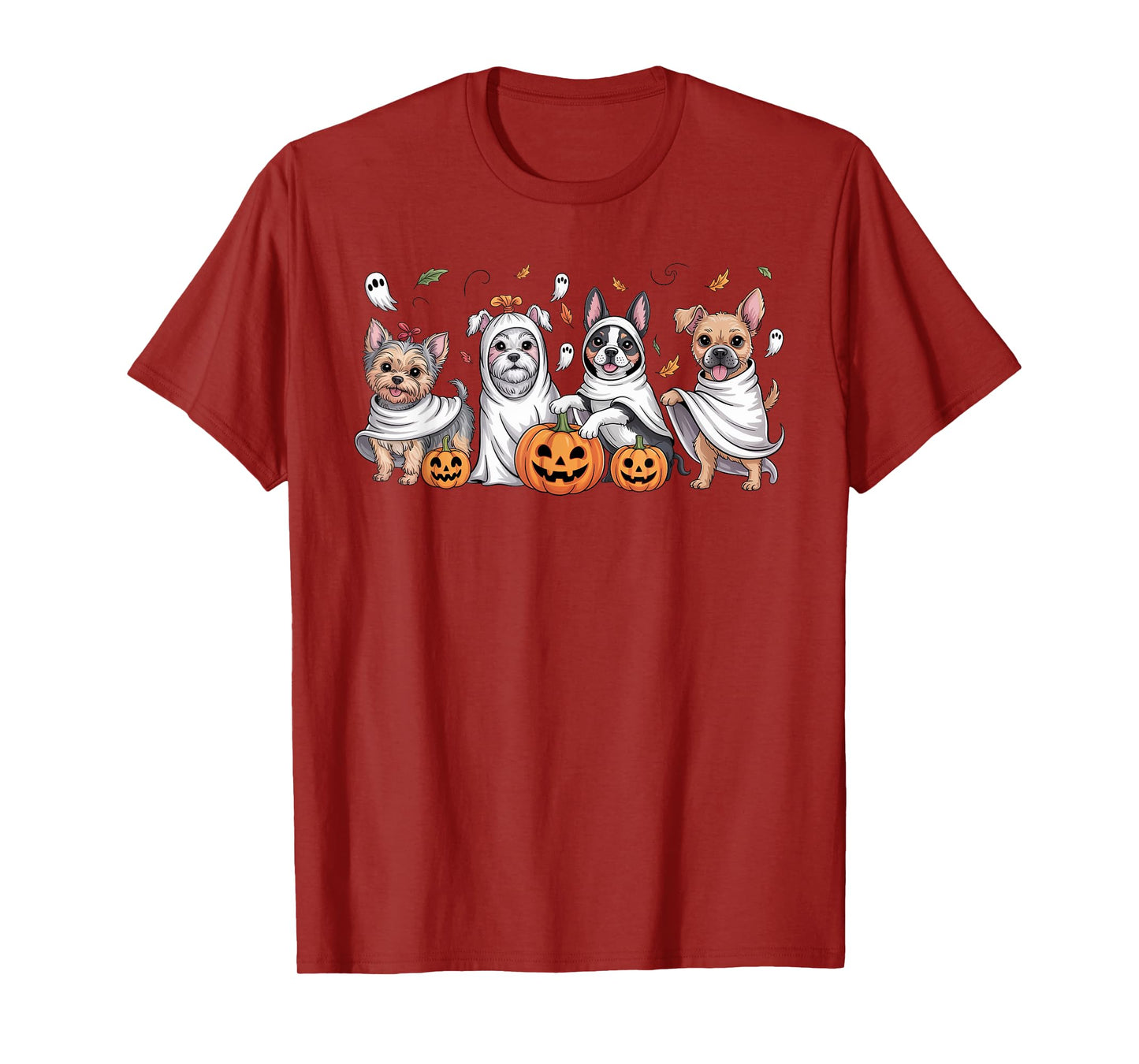 Dogs Ghosts Cute Dogs Dressed As Ghost Funny Halloween Dog T-Shirt