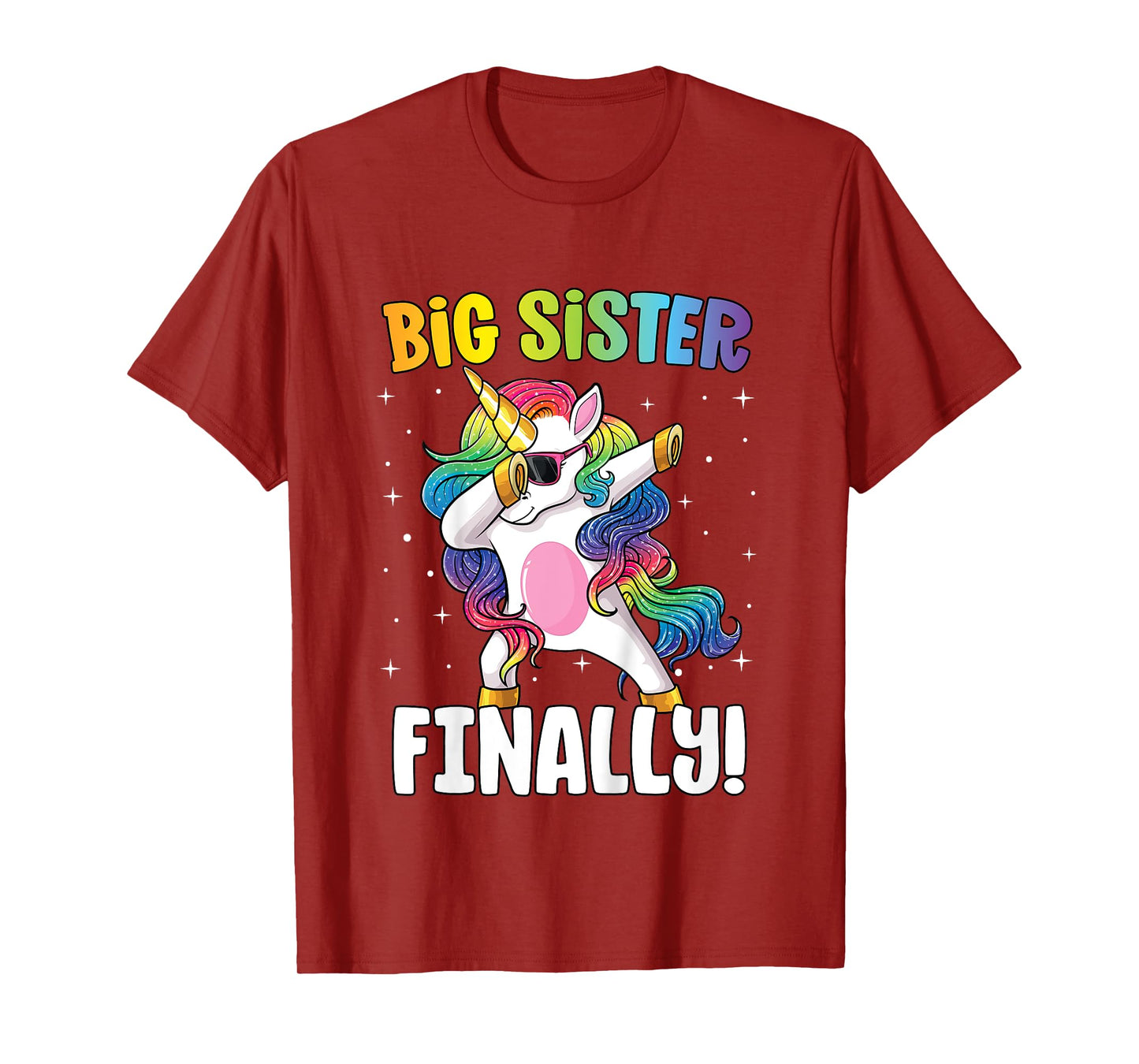 Big Sister Finally Dabbing Unicorn Girls Big Sister T-Shirt