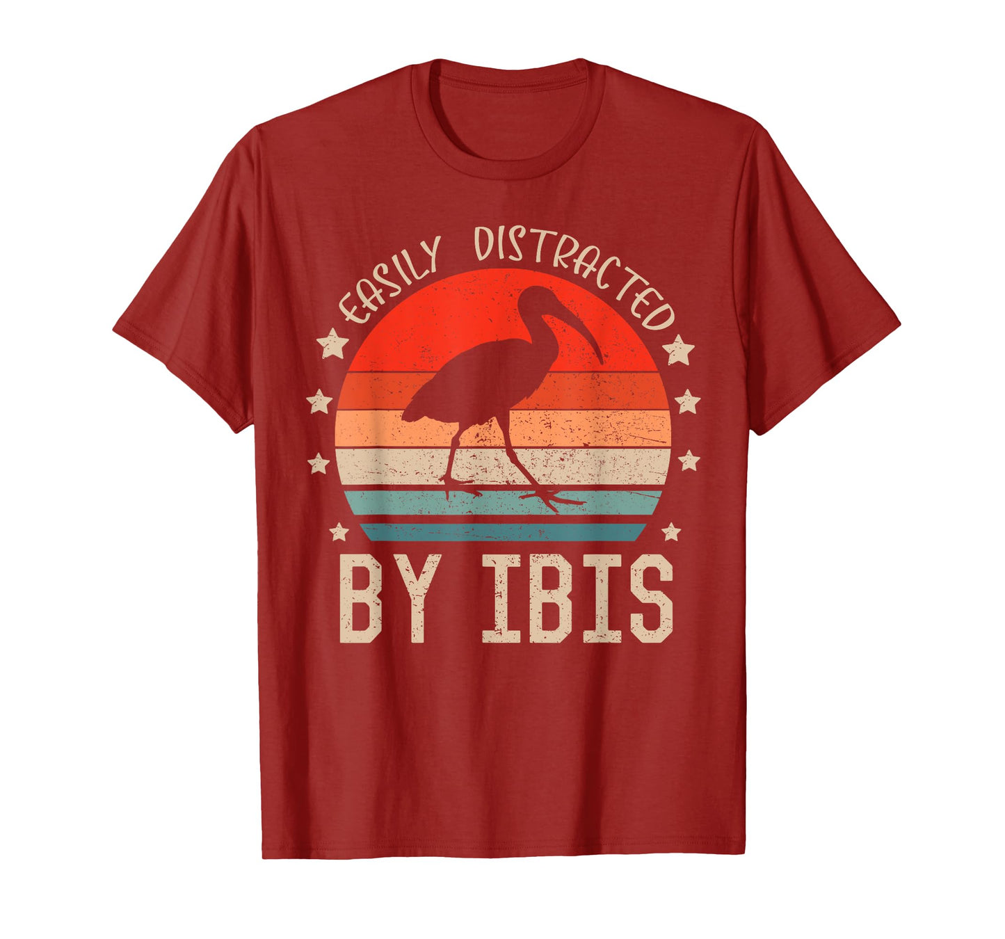 Easily Distracted By Ibis Retro Funny Birds Ibis Lover T-Shirt