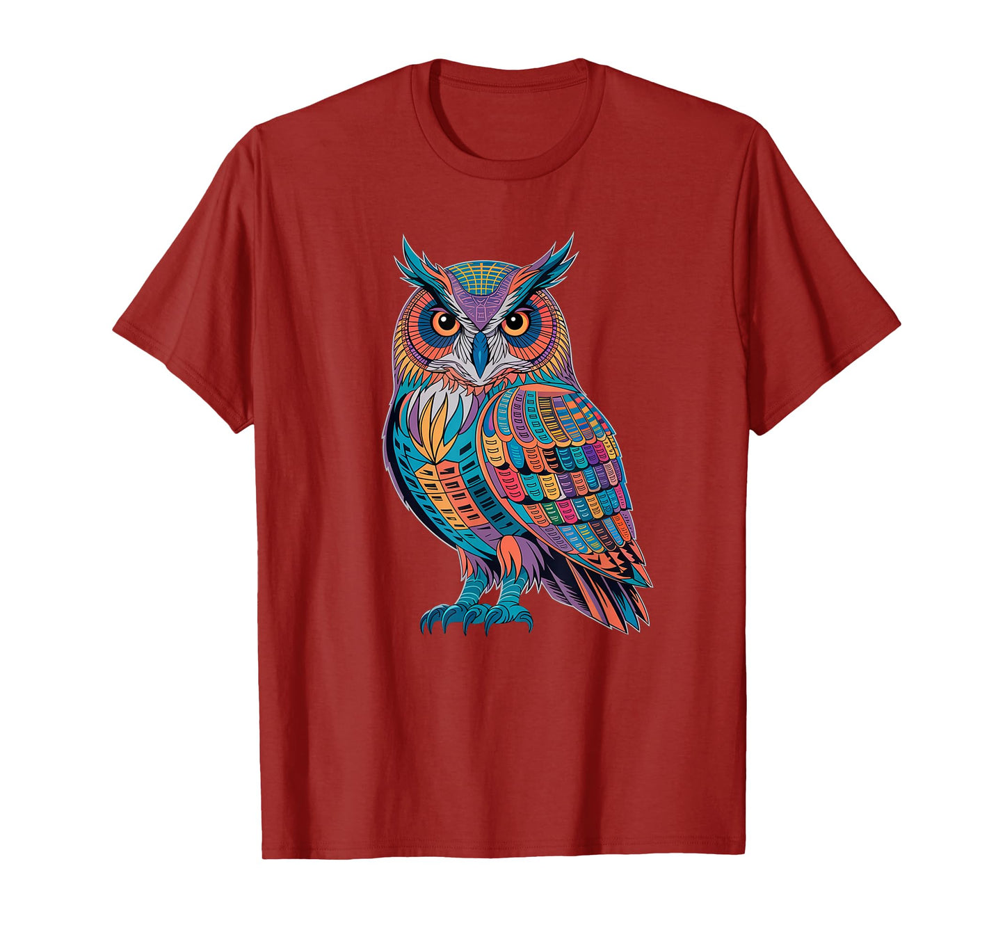 Geometric Owl Art Polygon Bird Illustration with Mystical T-Shirt