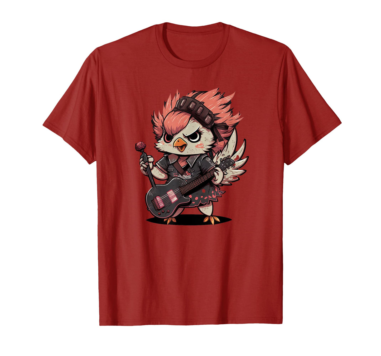 Chicken Cool Rock and roll Rocker Punk Guitar T-Shirt