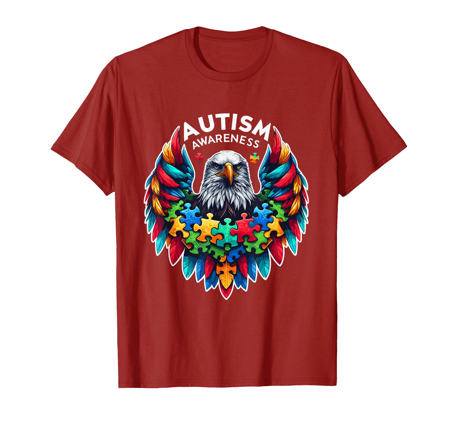Autism Awareness puzzle pieces eagle T-Shirt