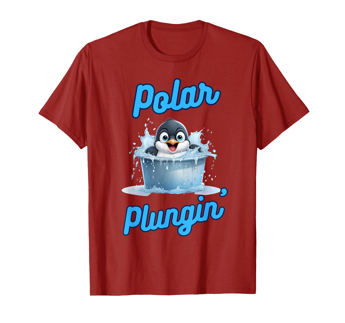 Polar Plungin Penguin Ice Bath Addict Cold Plunge T-Shirt