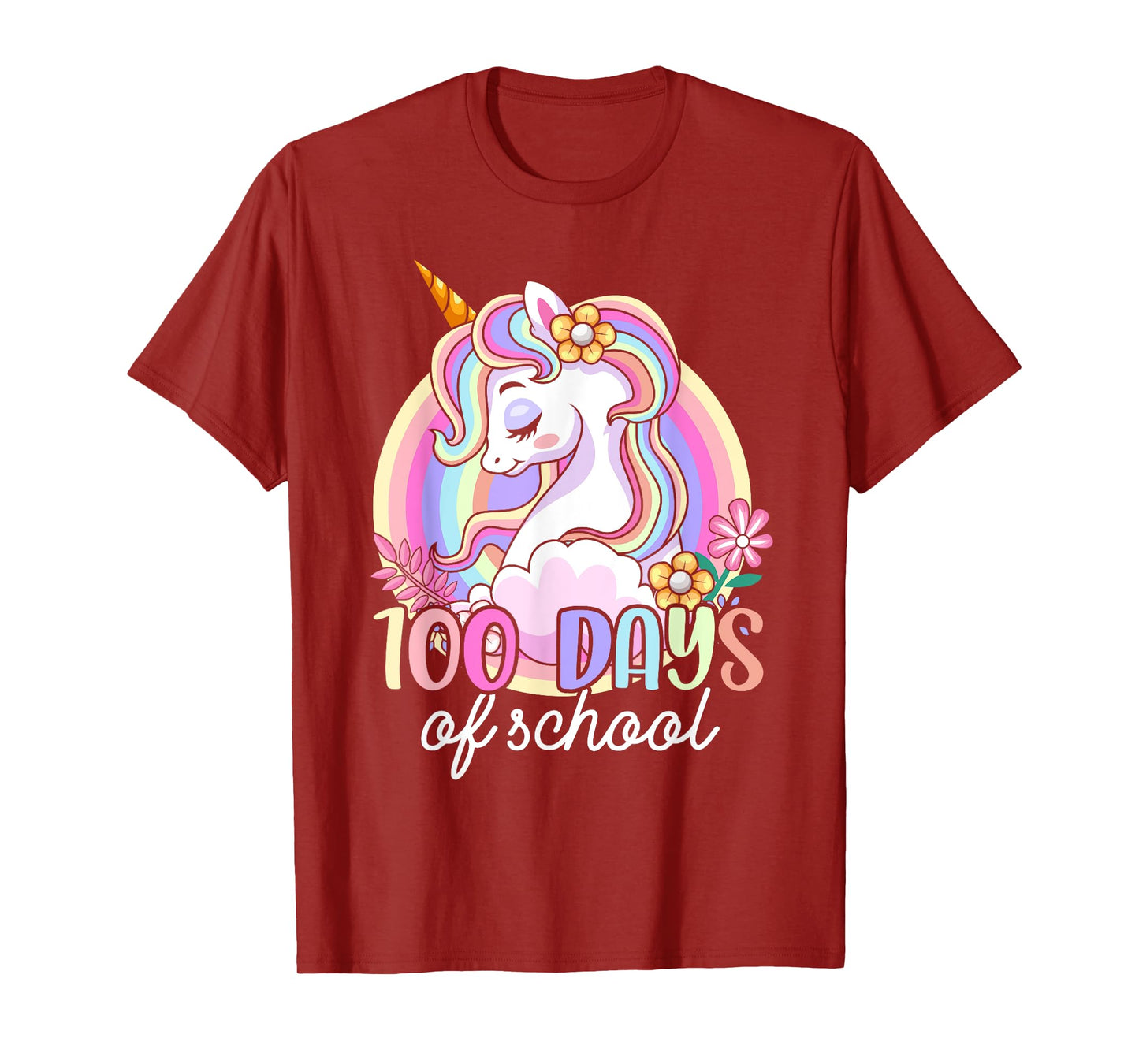 100 Days of School Unicorn Girls Teacher 100th Day of School T-Shirt