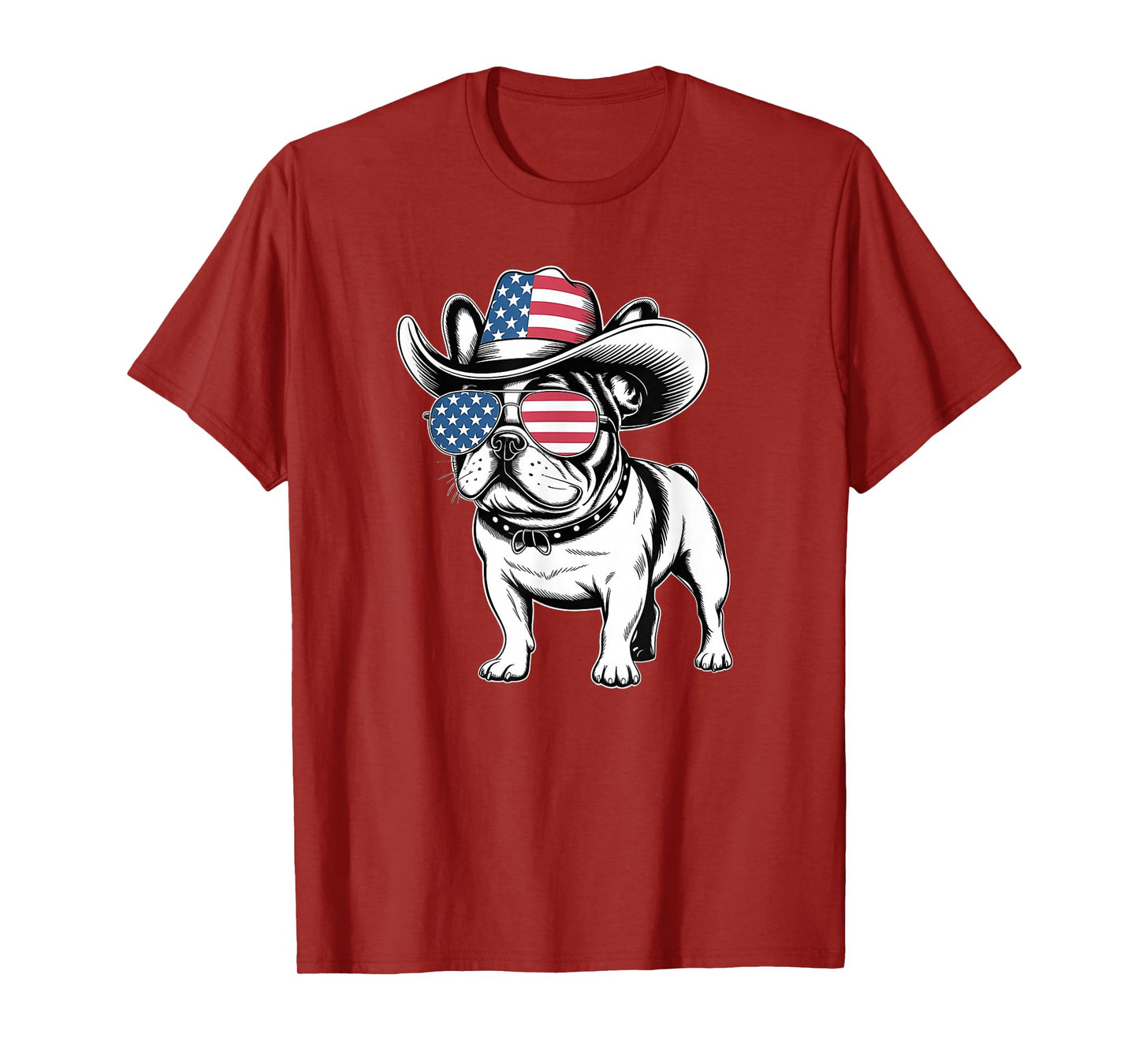 French Bulldog American Flag 4th of July Frenchie T-Shirt
