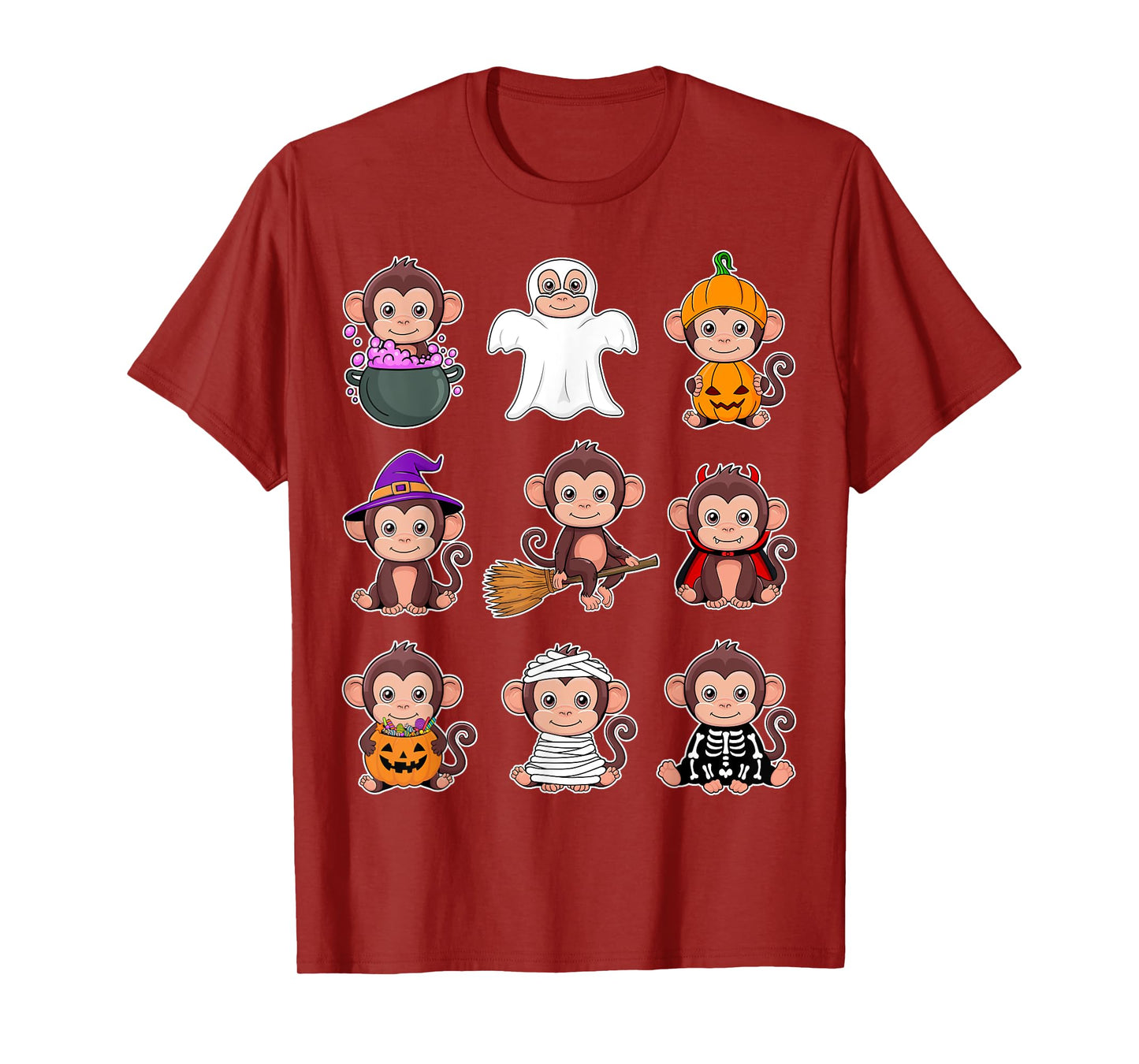 Monkey Halloween Costume Spooky Ghost Monkey Halloween T-Shirt