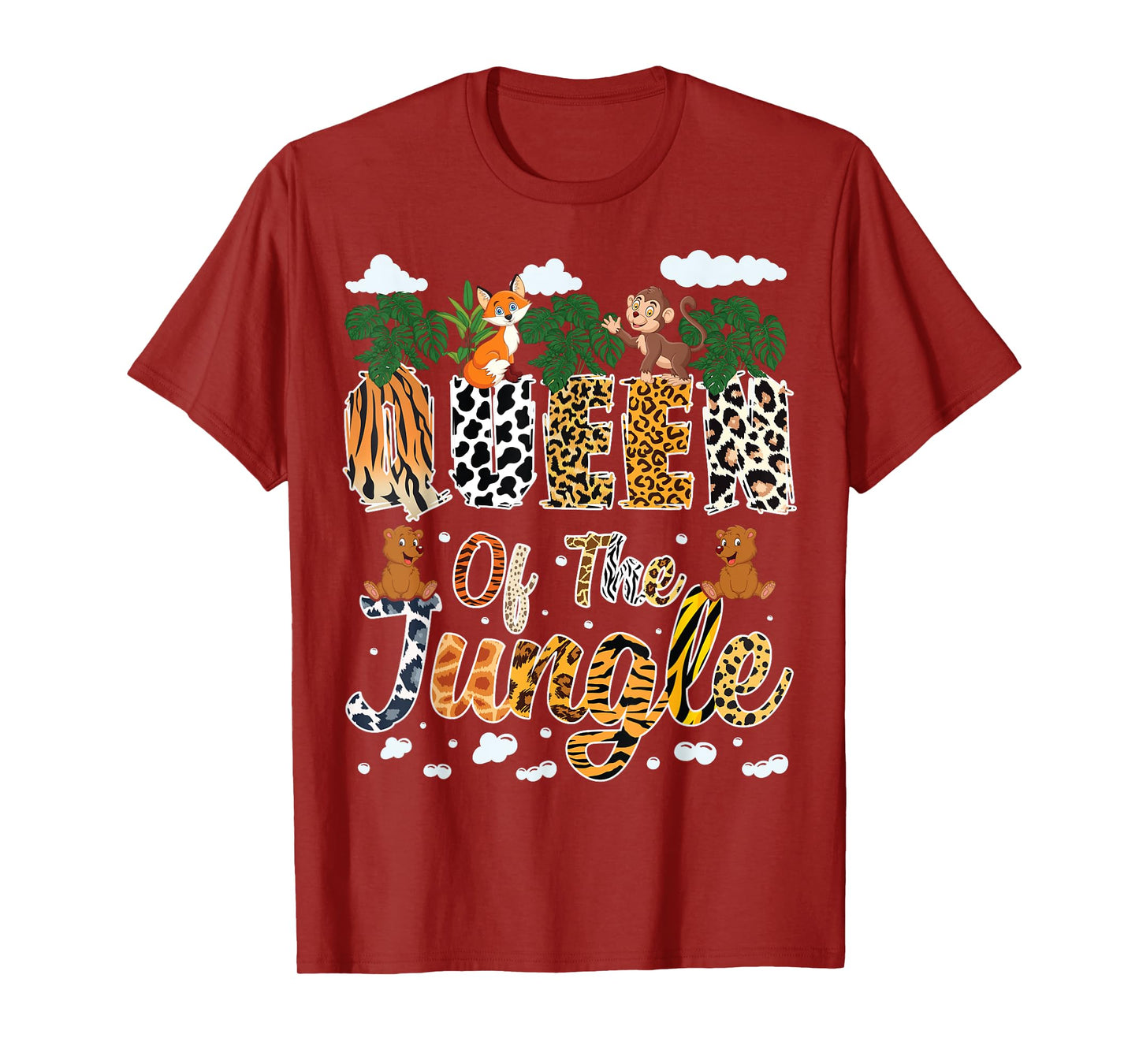 Queen Of The Jungle Birthday Zoo Safari Jungle Animal Family T-Shirt
