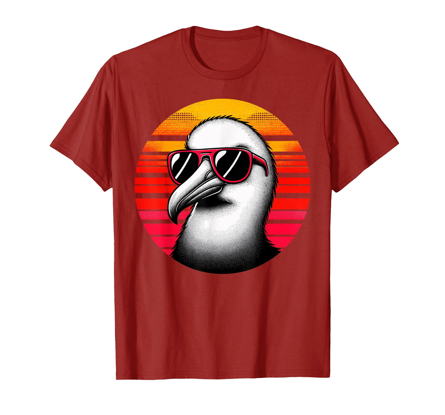 Albatross Bird Sunglasses Sunset Retro Style Vintage 70s T-Shirt