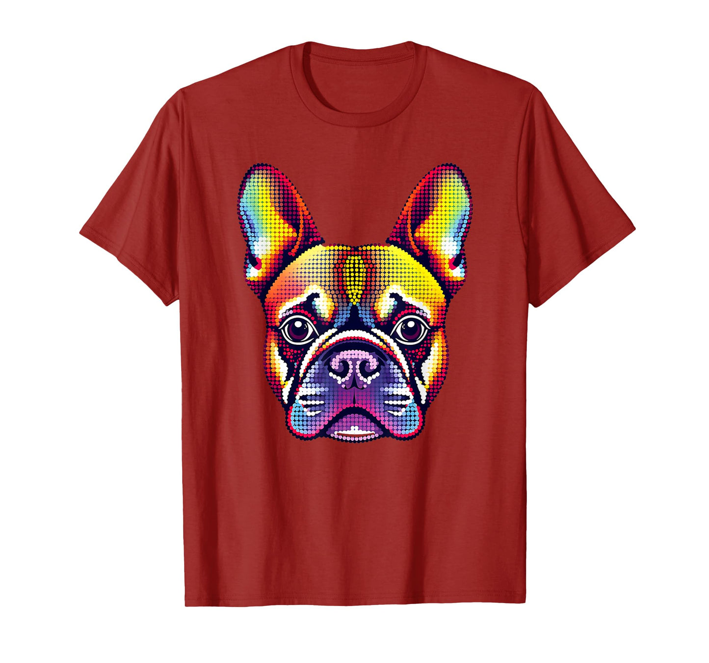 Colorful Dot Art French Bulldog Graphic for Teachers & Kids T-Shirt