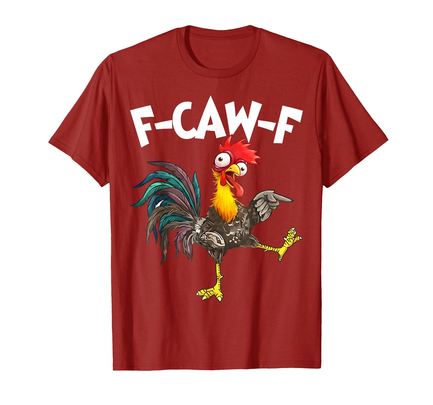 Funny F-Awk-F Chicken F-Caw-F Rooster Pun Retro T-Shirt