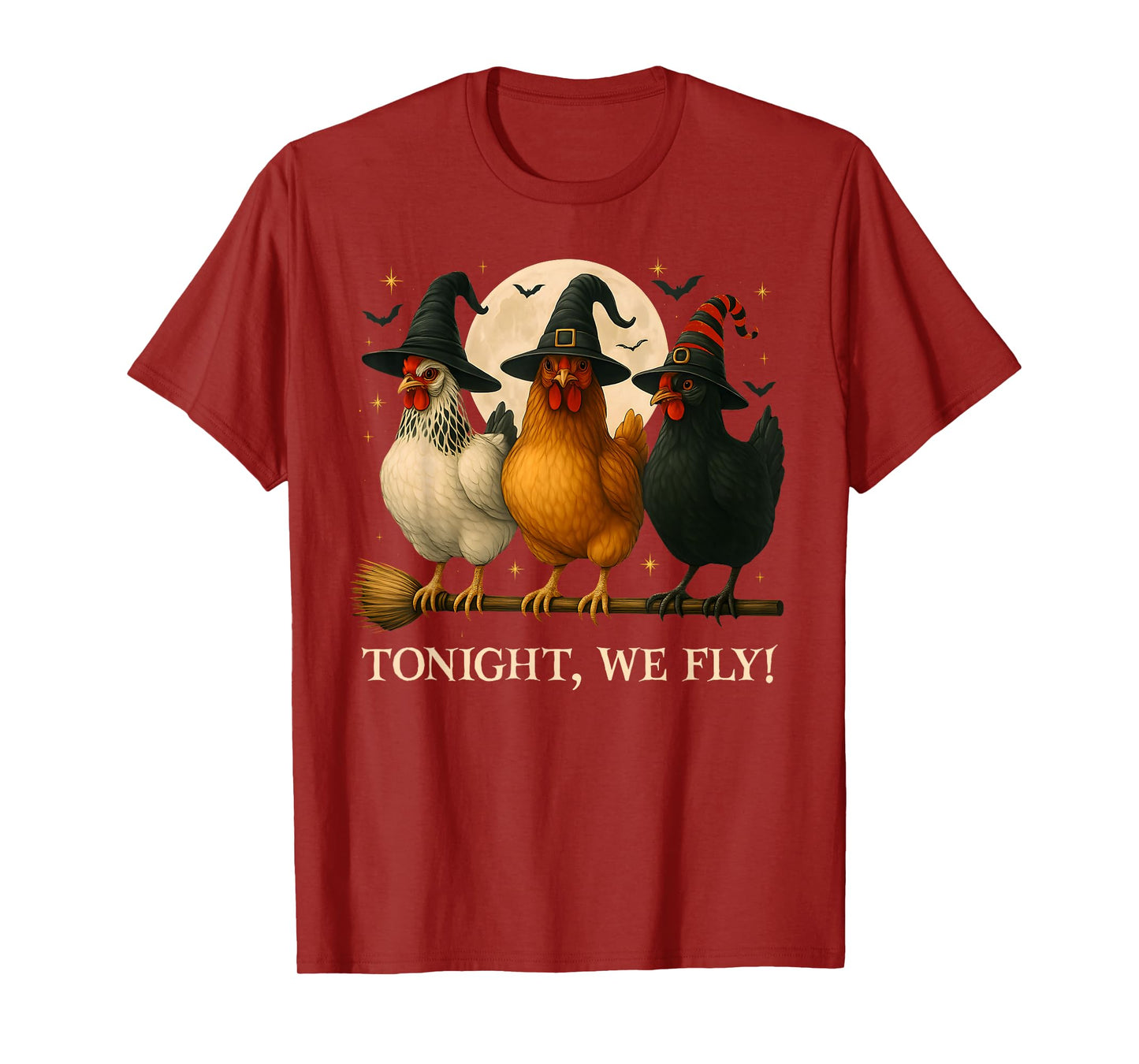 Funny Chicken Halloween Costume Tonight We Fly Spooky Season T-Shirt