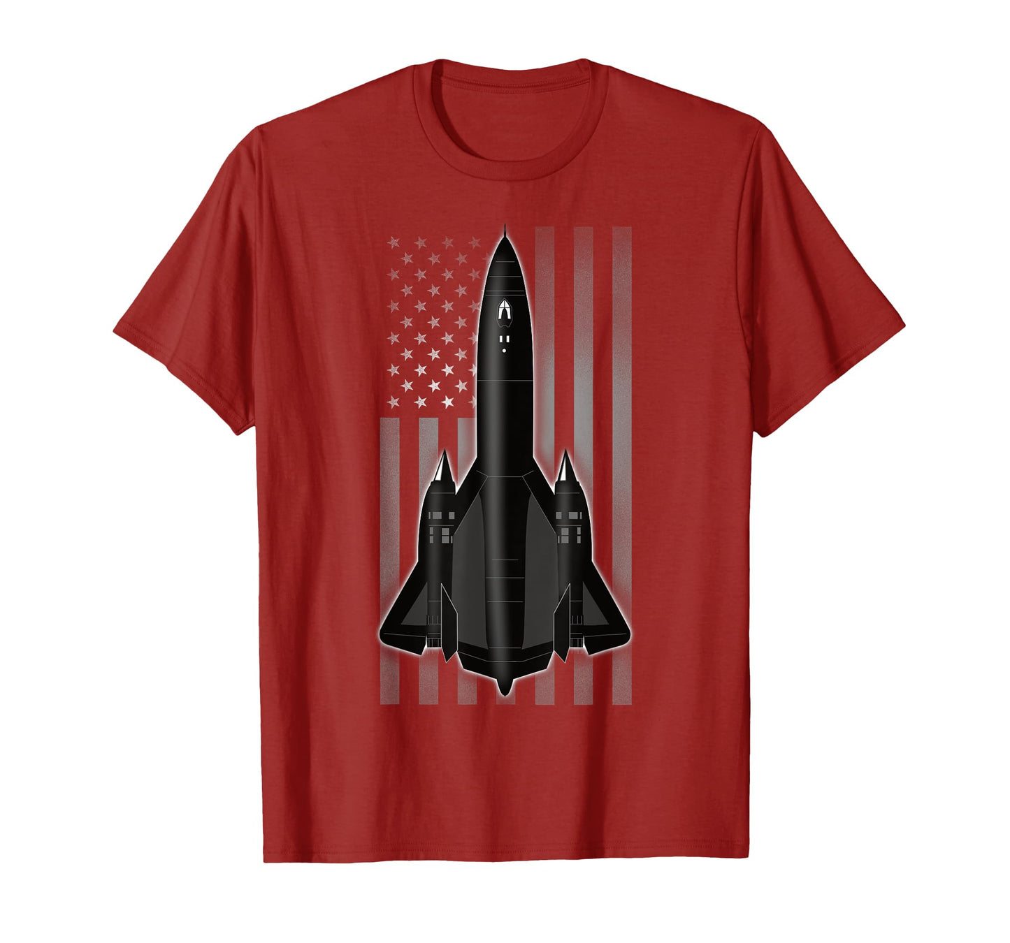 SR-71 Blackbird and American Flag T-Shirt