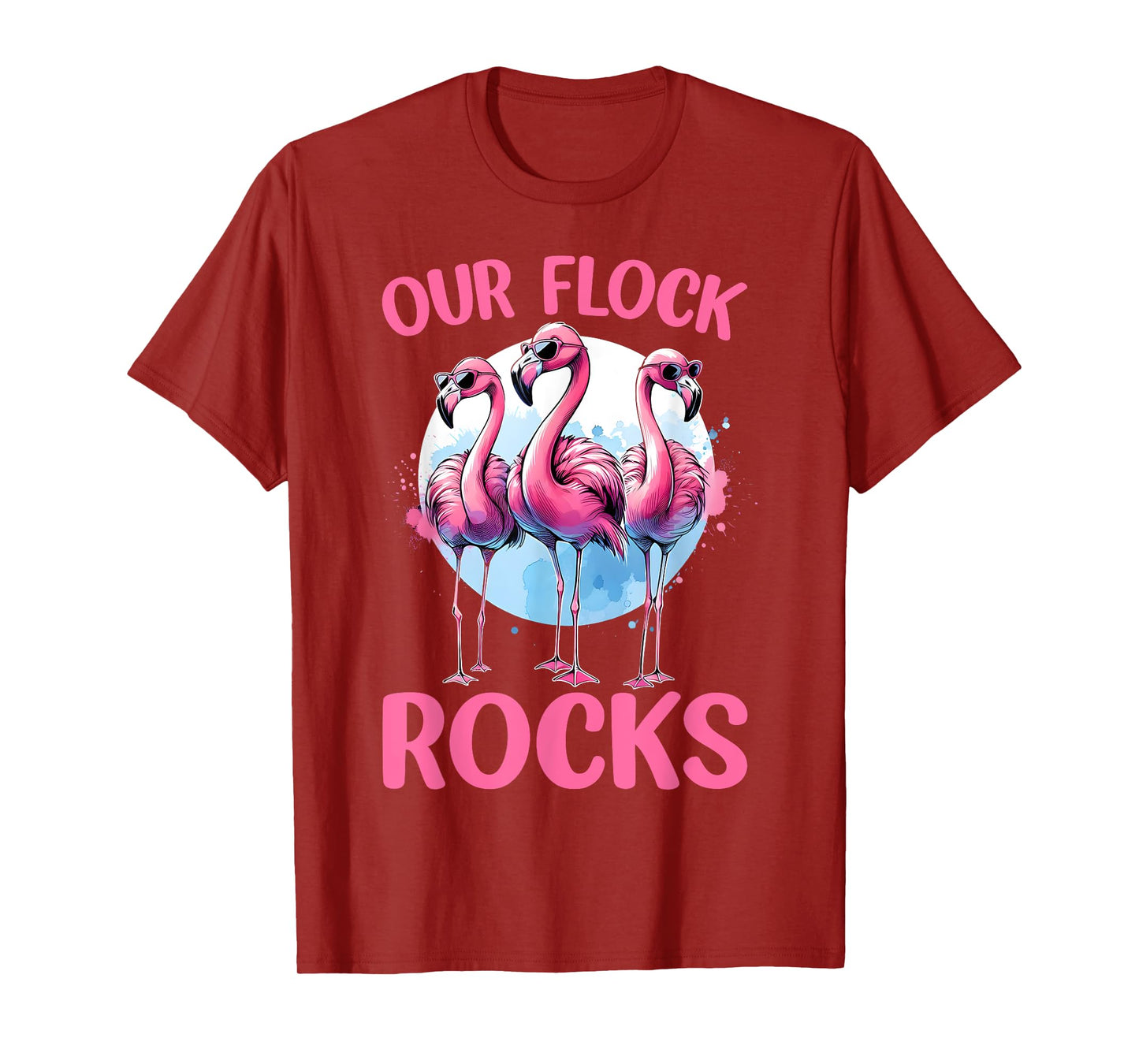 Our Flock Rocks Flamingos Lover Family Vacation Group T-Shirt