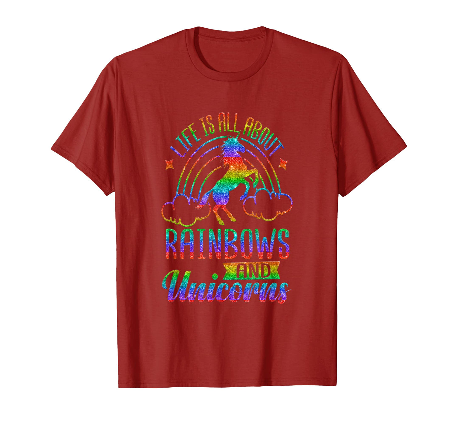 Life Is All About Rainbows And Unicorns Shirt Girls Ombre T-Shirt