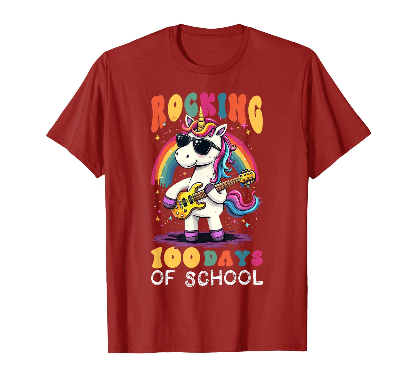 I rocked 100 days of school Unicorn 100 Magical Days Teacher T-Shirt