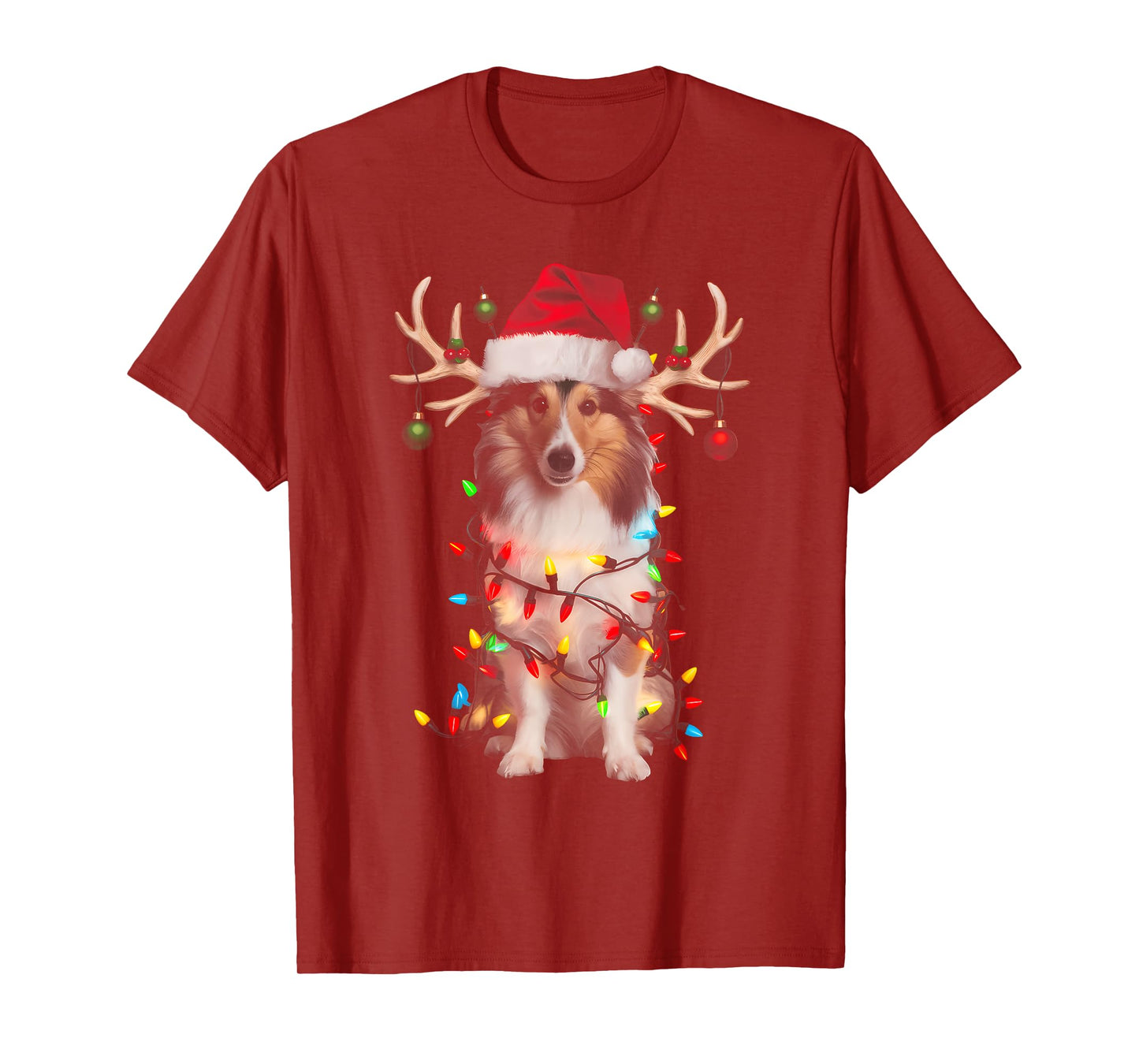 Shetland Sheepdog Christmas Tree Shirt Shetland Sheepdog Men Women Kids T-Shirt