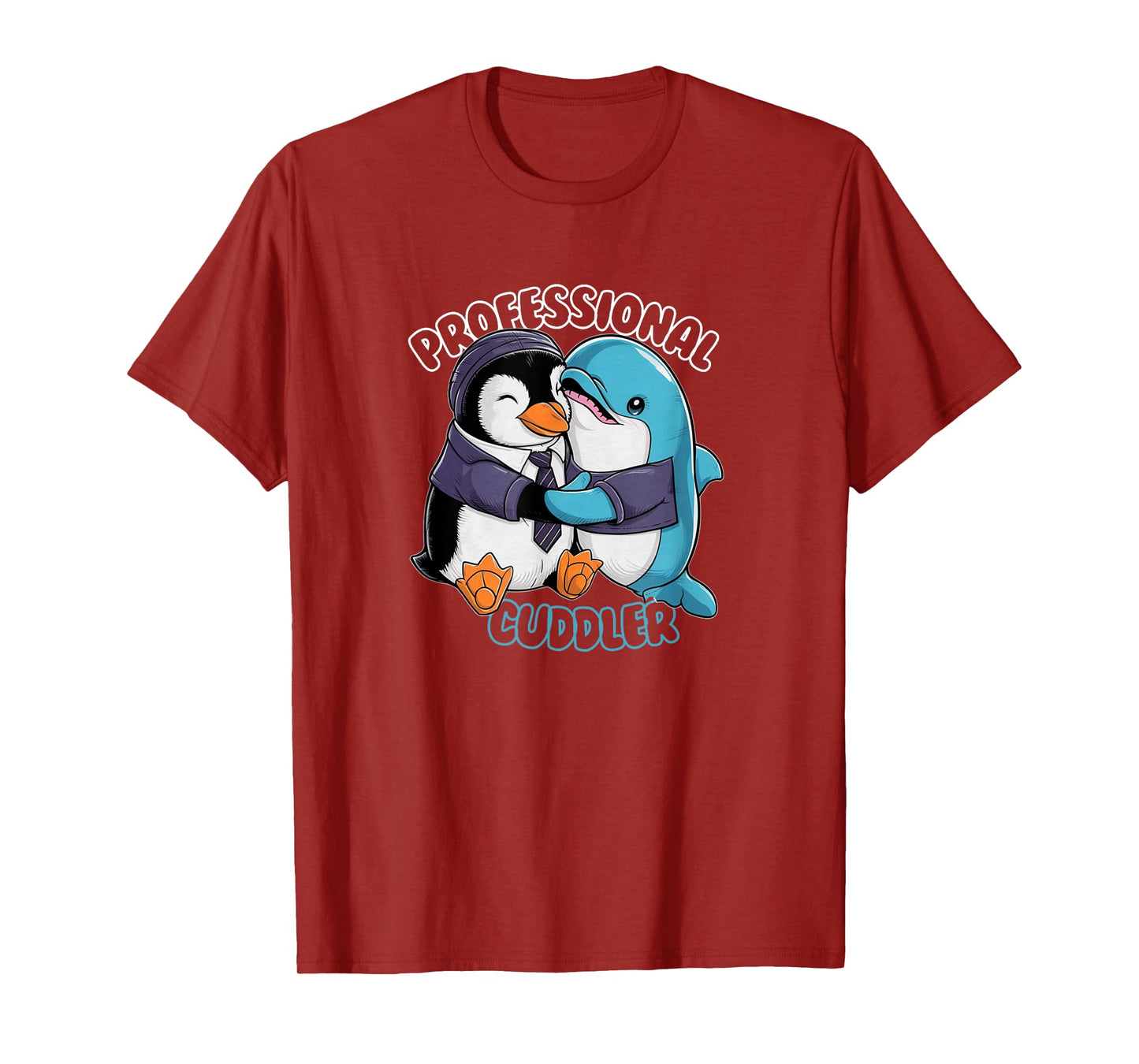 Cute Hugging Expert Dolphin Penguin Cuddle Therapist Hugs T-Shirt