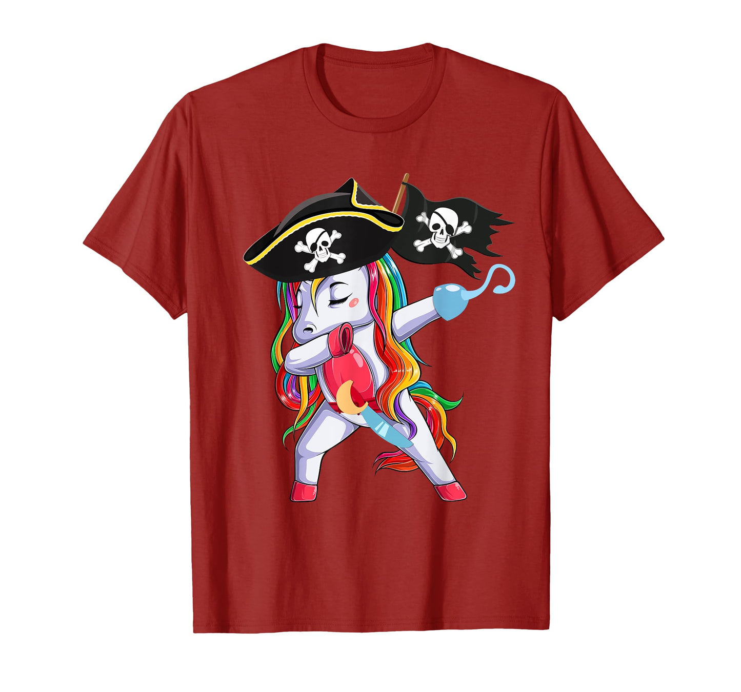 Halloween Dabbing Cute Pirate Unicorn Apparel Kids Girls T-Shirt