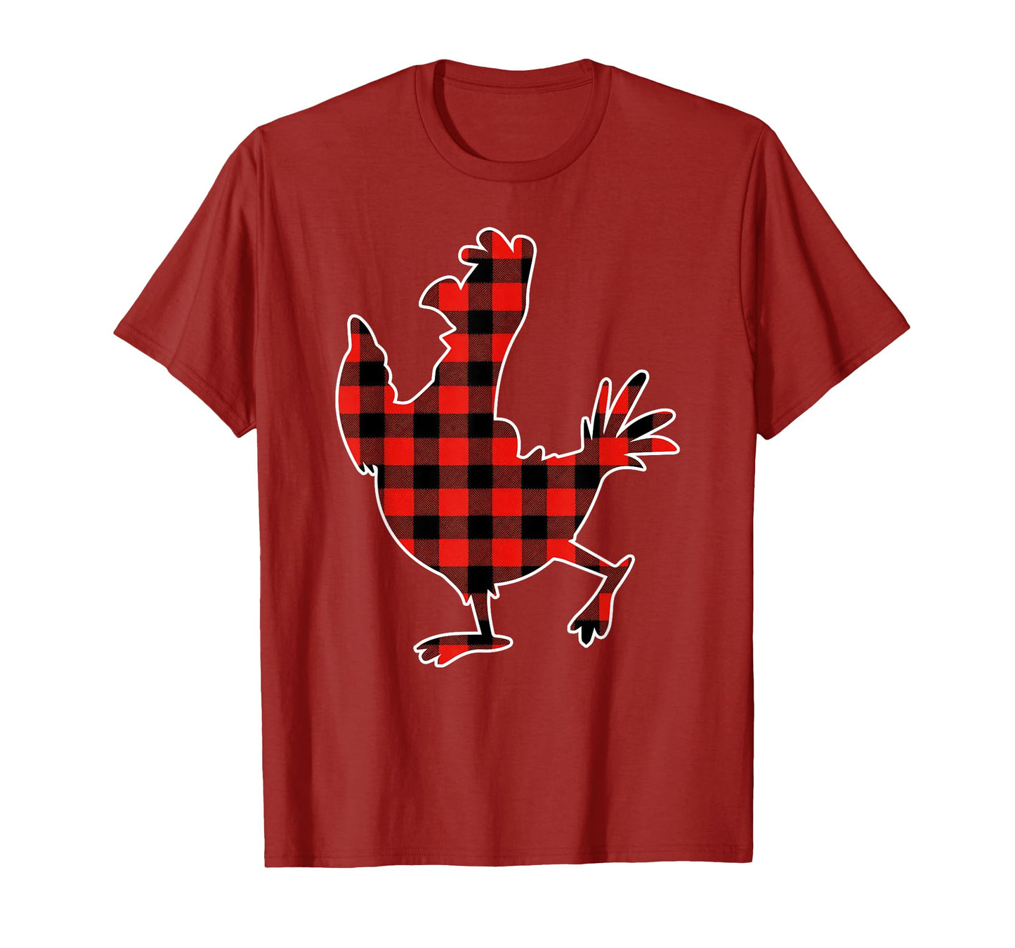 Red Buffalo Plaid Pajama Chicken Merry Christmas T-Shirt