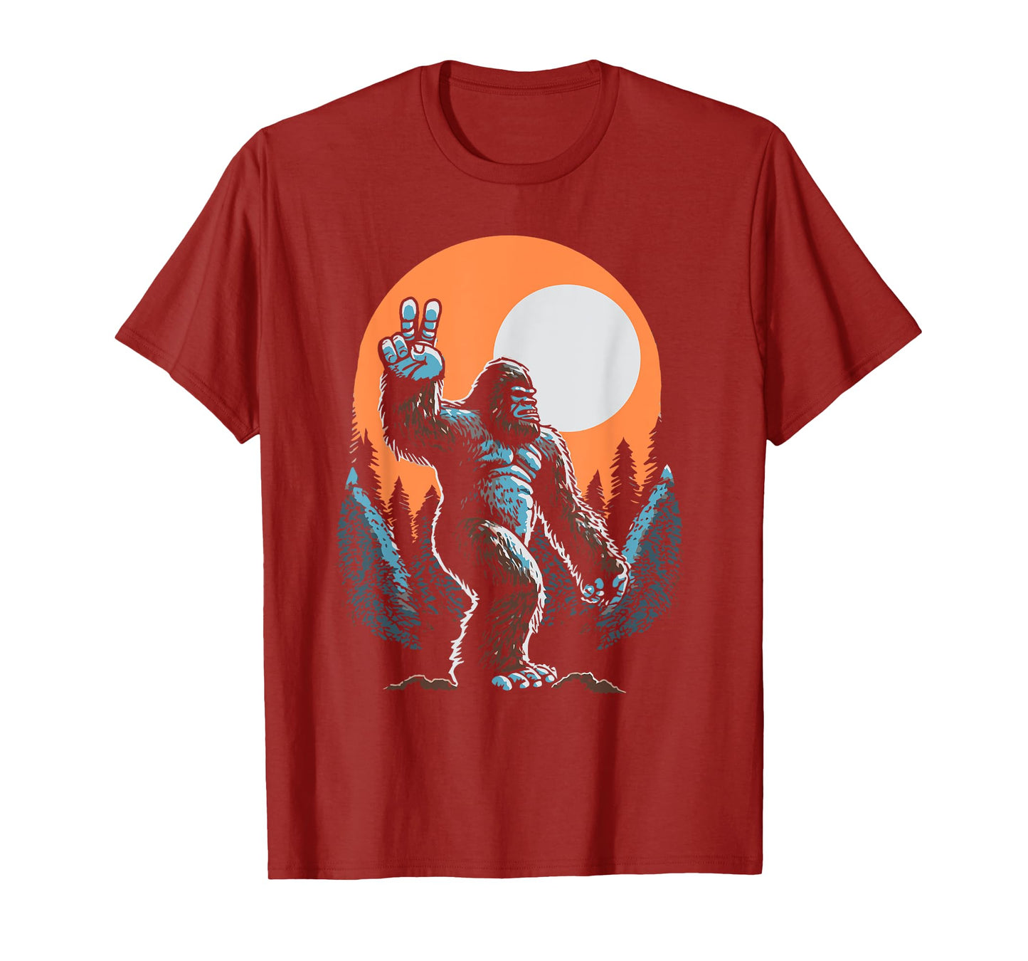 Peace! Sasquatch Hand Peace Sign Bigfoot Vintage Yeti T-Shirt