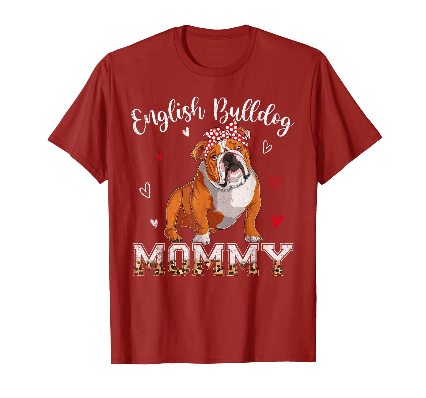 Dog Mommy Headband Heart English Bulldog Lover Mothers Day T-Shirt