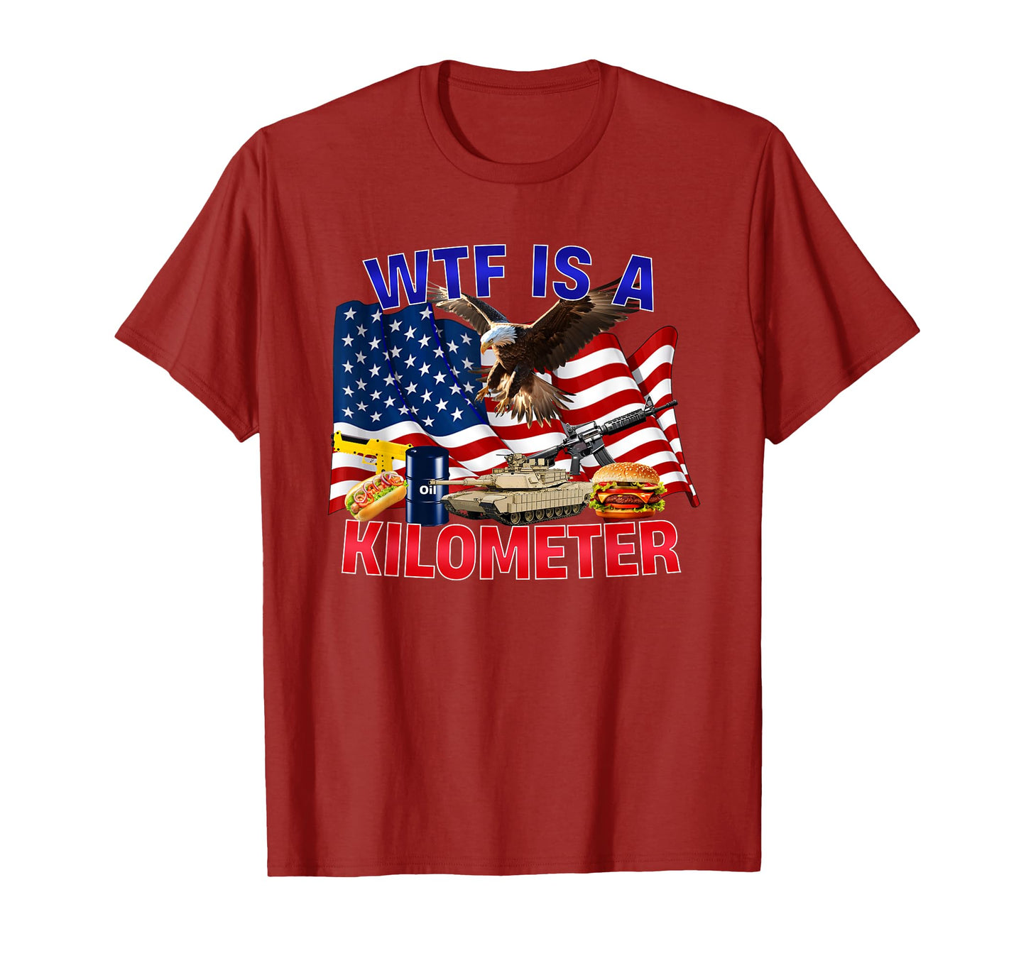 The Bald Eagle American Flag WTF Is A Kilometer T-Shirt