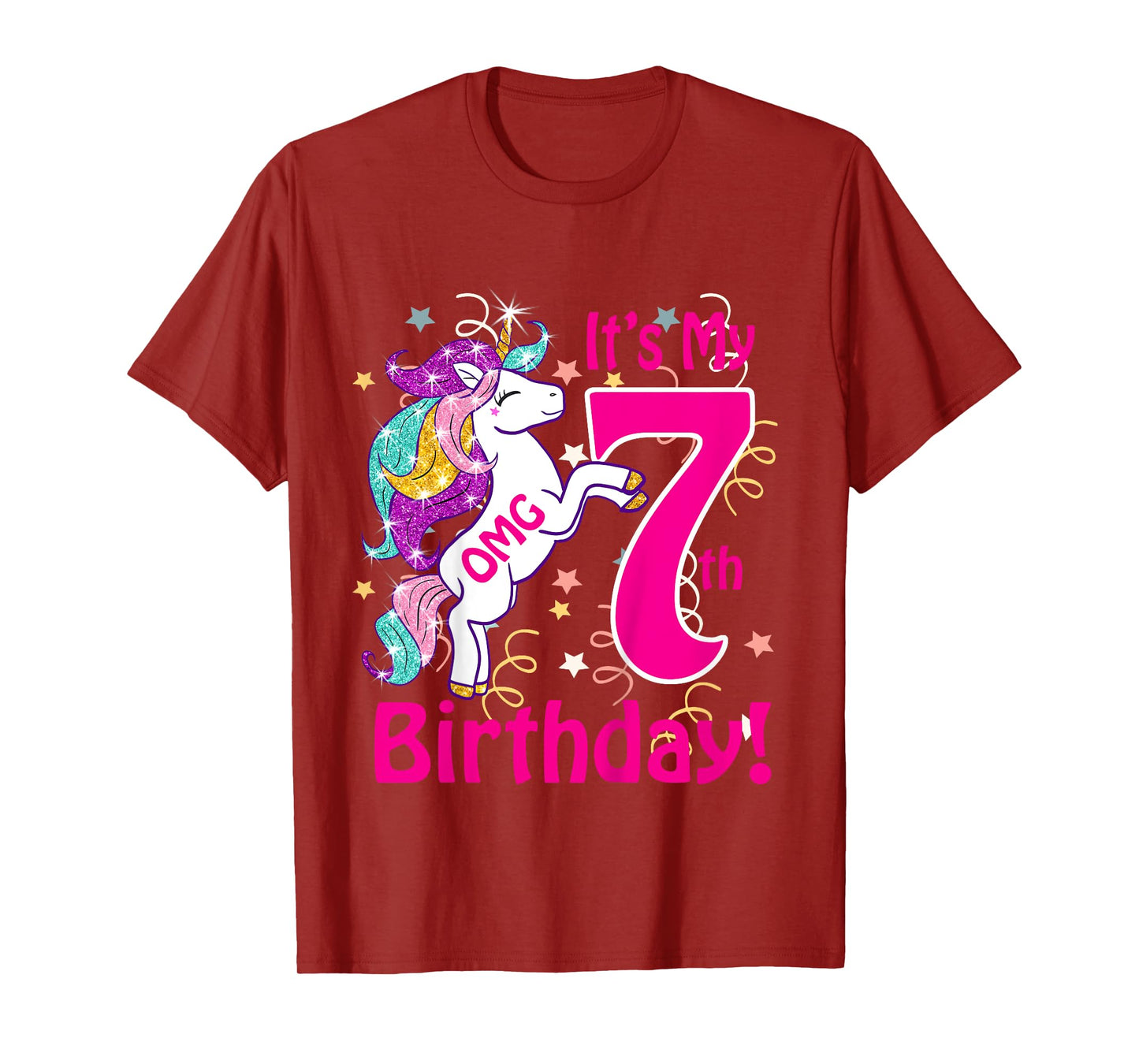 OMG It's My 7th Birthday Girls Unicorn (7 years old) outfit T-Shirt