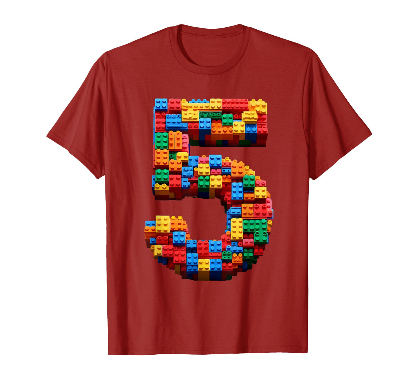 5 Year Old Blocks Building Master Builder 5th Birthday Boy T-Shirt