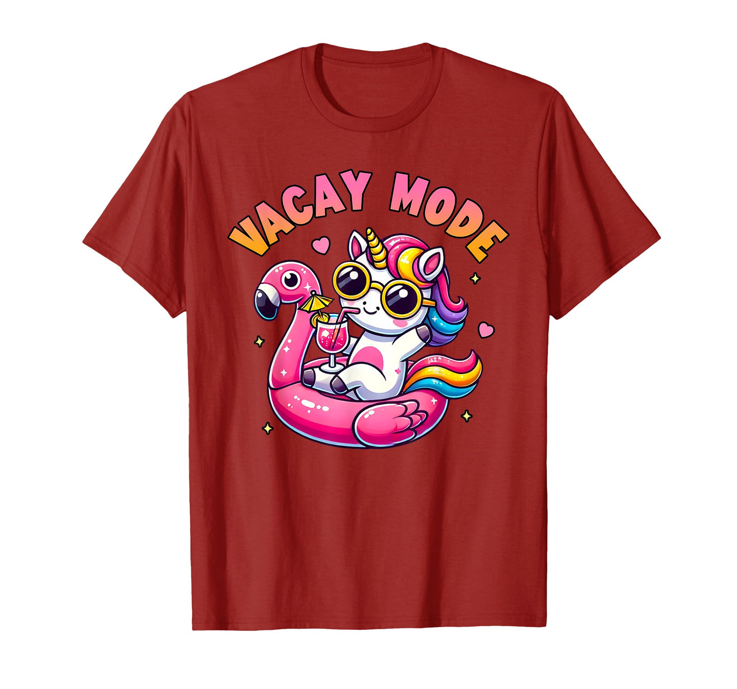 Vacay Mode Cute Unicorn Funny Family Vacation Gift Kids Girl T-Shirt