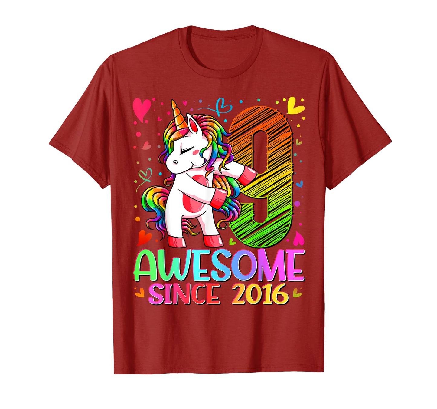 9 Year Old Unicorn Gifts For Girls 9th Birthday Girl Party T-Shirt