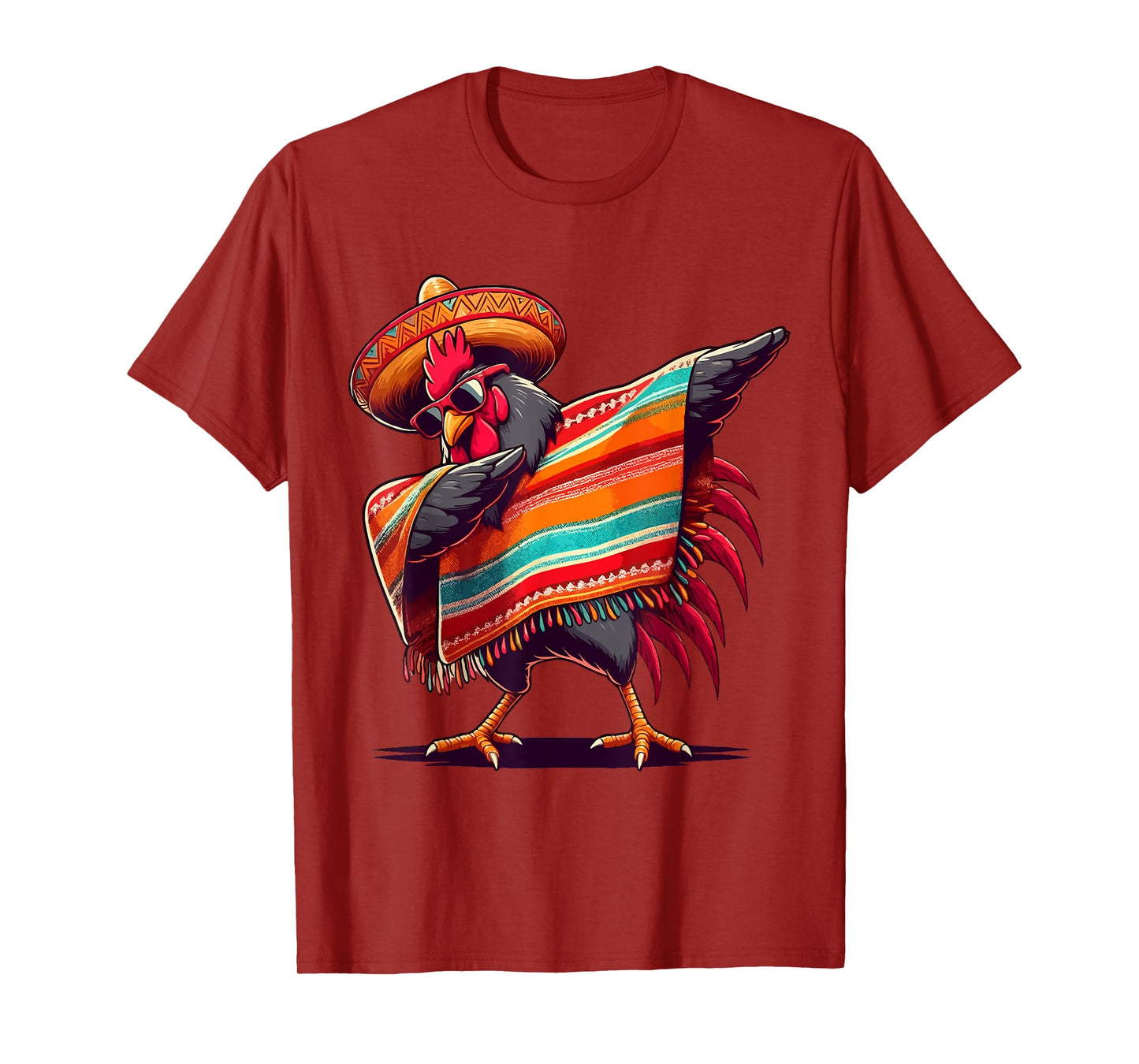 Rooster Dabbing Mexican Poncho Cinco de Mayo Chicken Lover T-Shirt