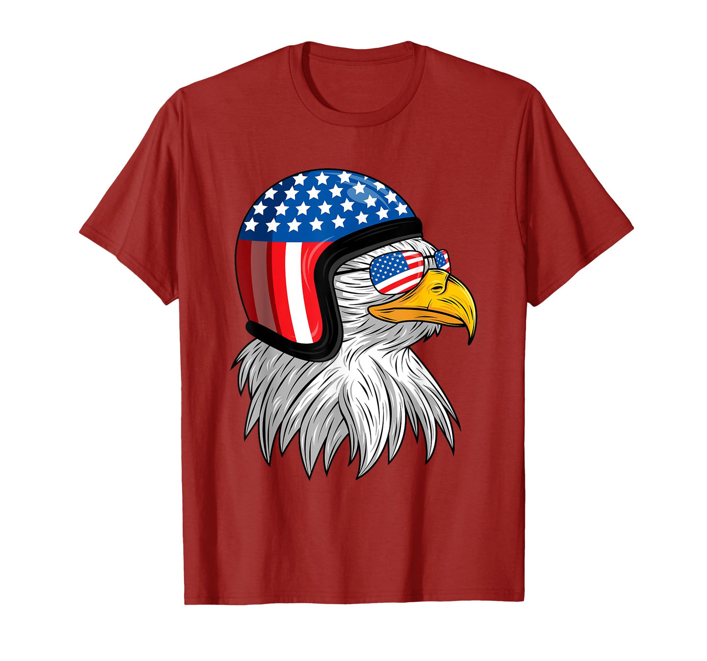 Funny Eagle Mullet Helmet USA 4th Of July American Flag Gift T-Shirt