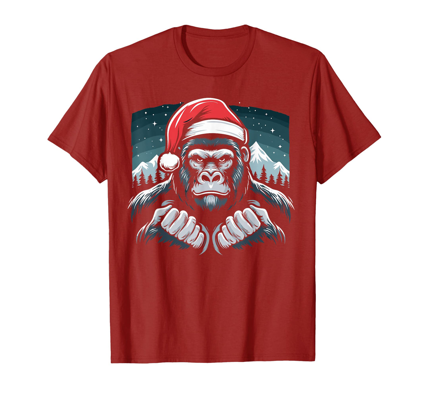 Gorilla Christmas Santa Hat Gorilla For Men Primate Animal T-Shirt