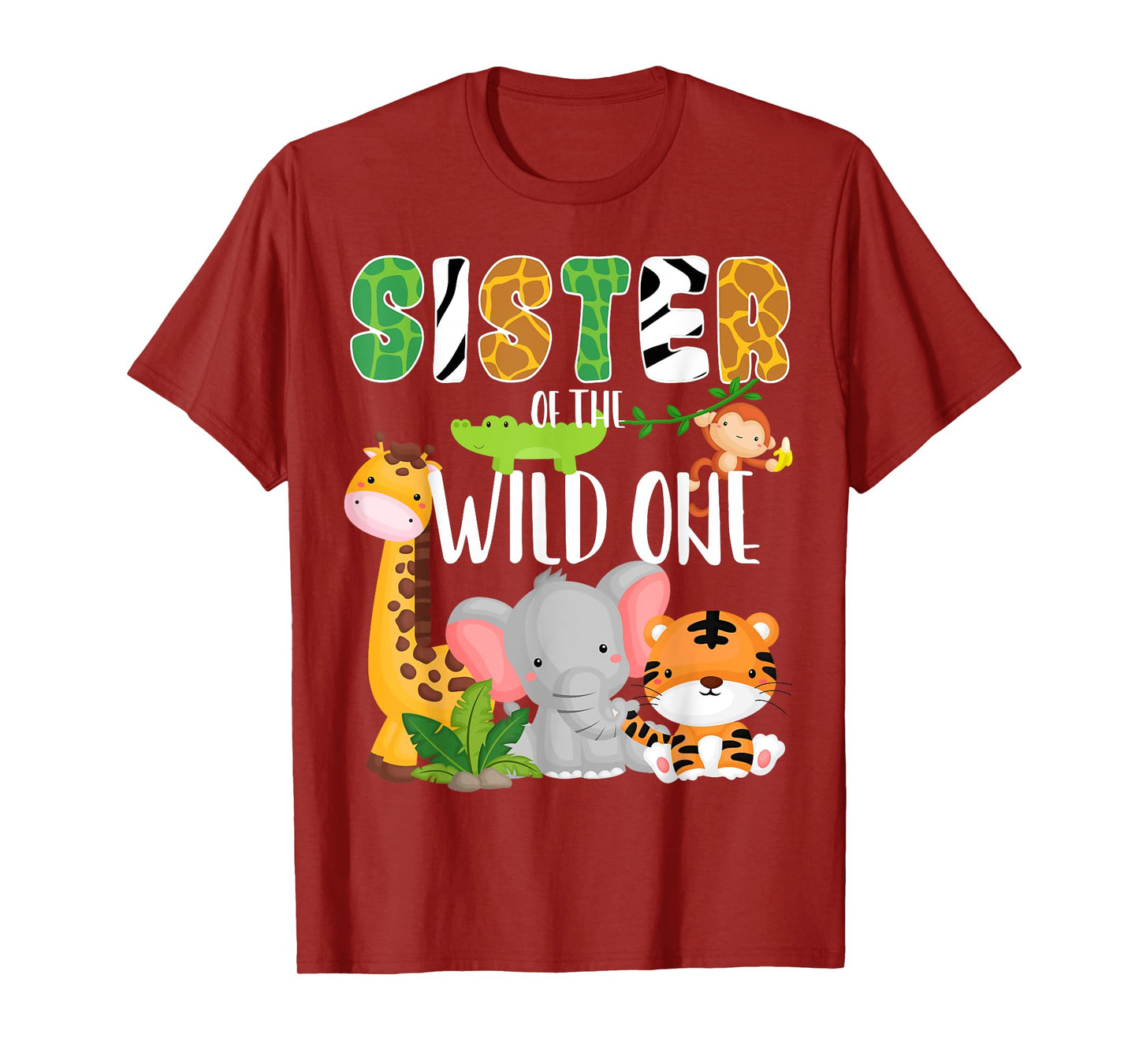 Sister of the Wild One Zoo Birthday Safari Jungle Animals T-Shirt
