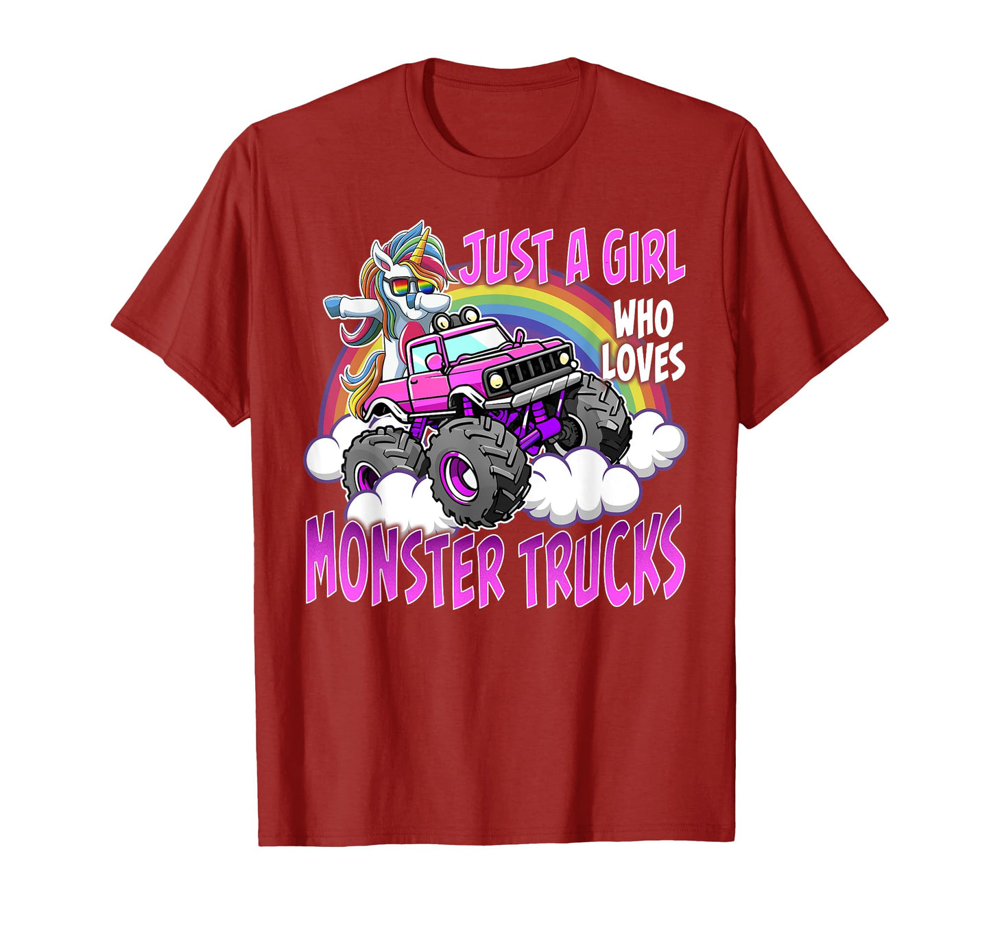 Monster Truck Unicorn Just a Girl Who Loves Monster Trucks T-Shirt