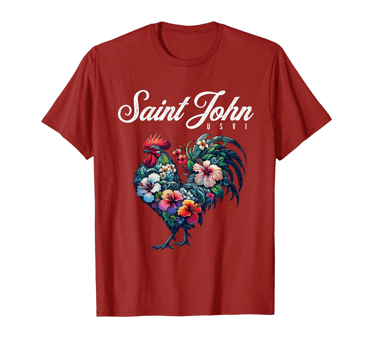 Saint John USVI Tropical Chicken With Hibiscus T-Shirt