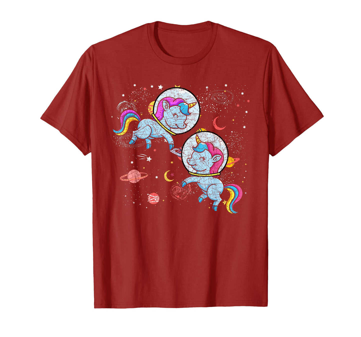 Moon Astronaut Outer Space Planets Magical Unicorn T-Shirt