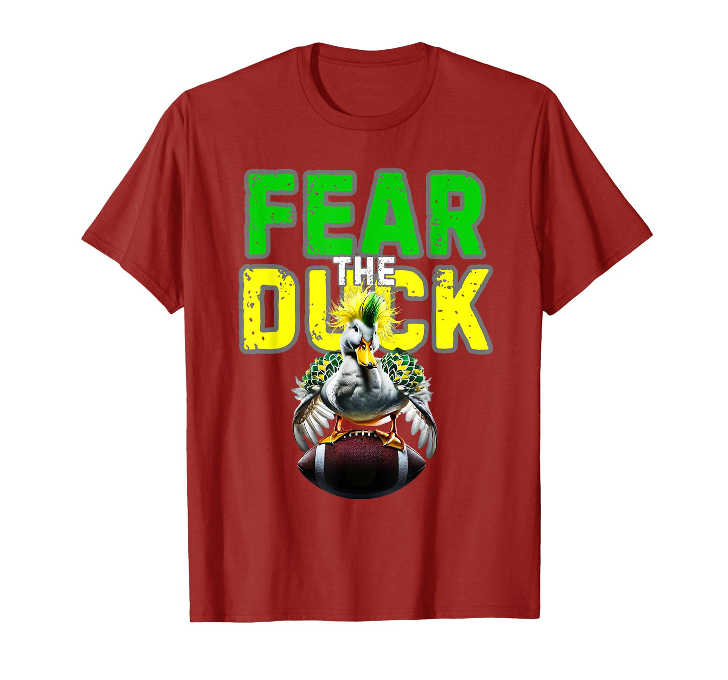 Fear the Duck from Quack Attack features a green and yellow T-Shirt