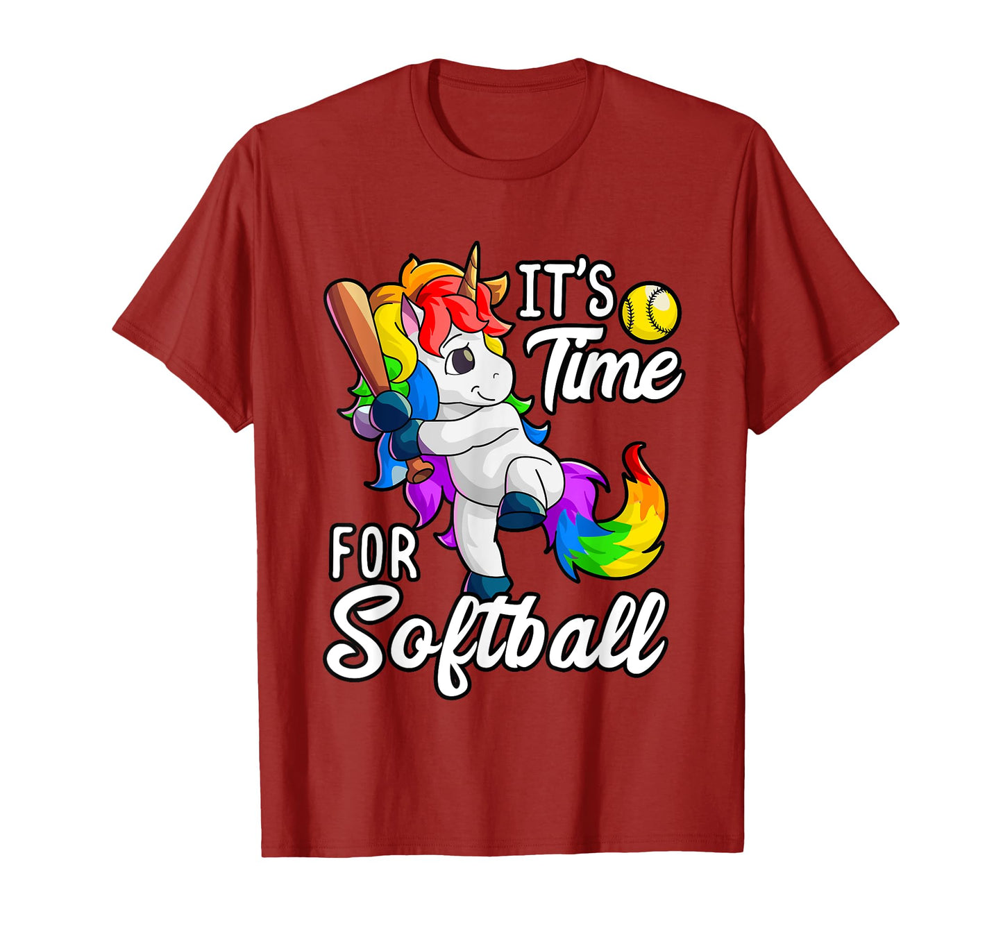 Unicorn Softball Shirt Girls Women Softball Player T-Shirt