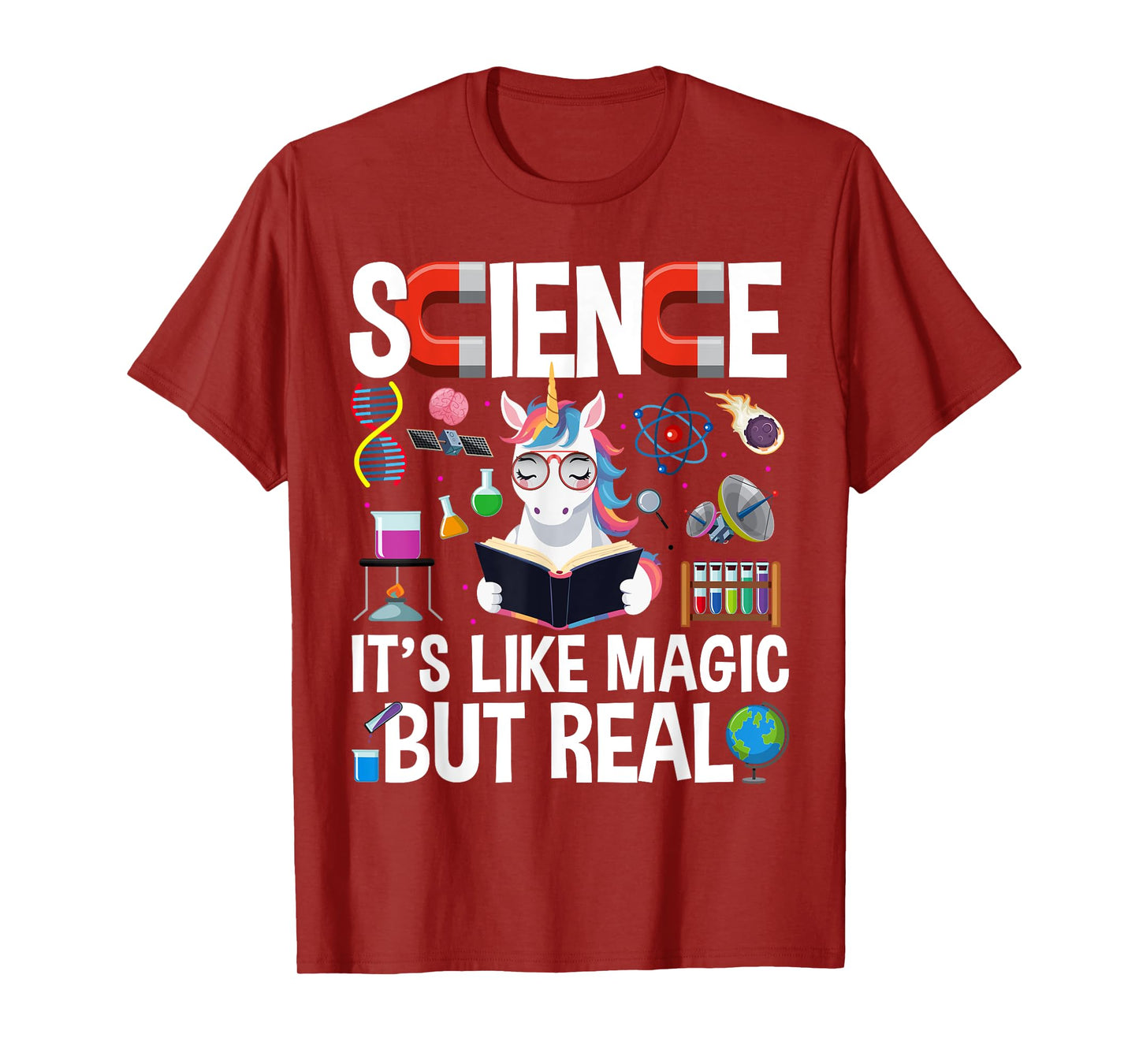 Funny Science Is Like Magic But Real Unicorn Funny Science T-Shirt