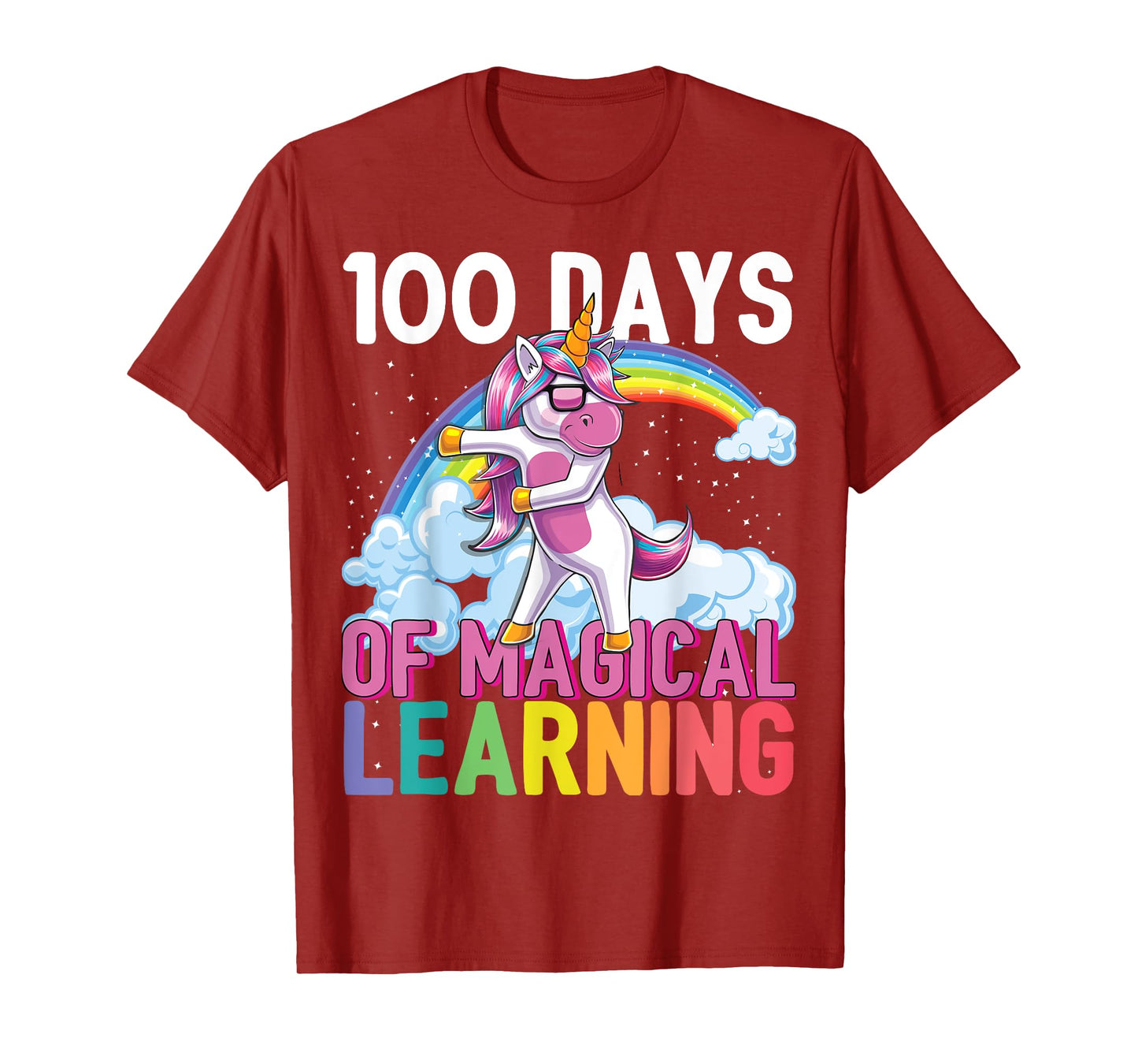 100 Days of Magical Learning Flossing Unicorn School Shirt T-Shirt