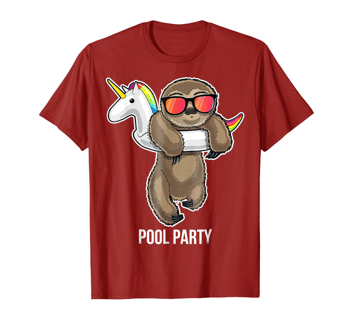 Pool Party Sloth Unicorn Float Funny Sloth Gifts T-Shirt
