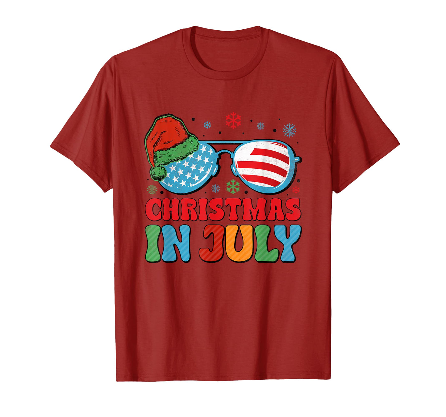 Santa Claus Sunglasses Beach Christmas In July Men Women Kid T-Shirt