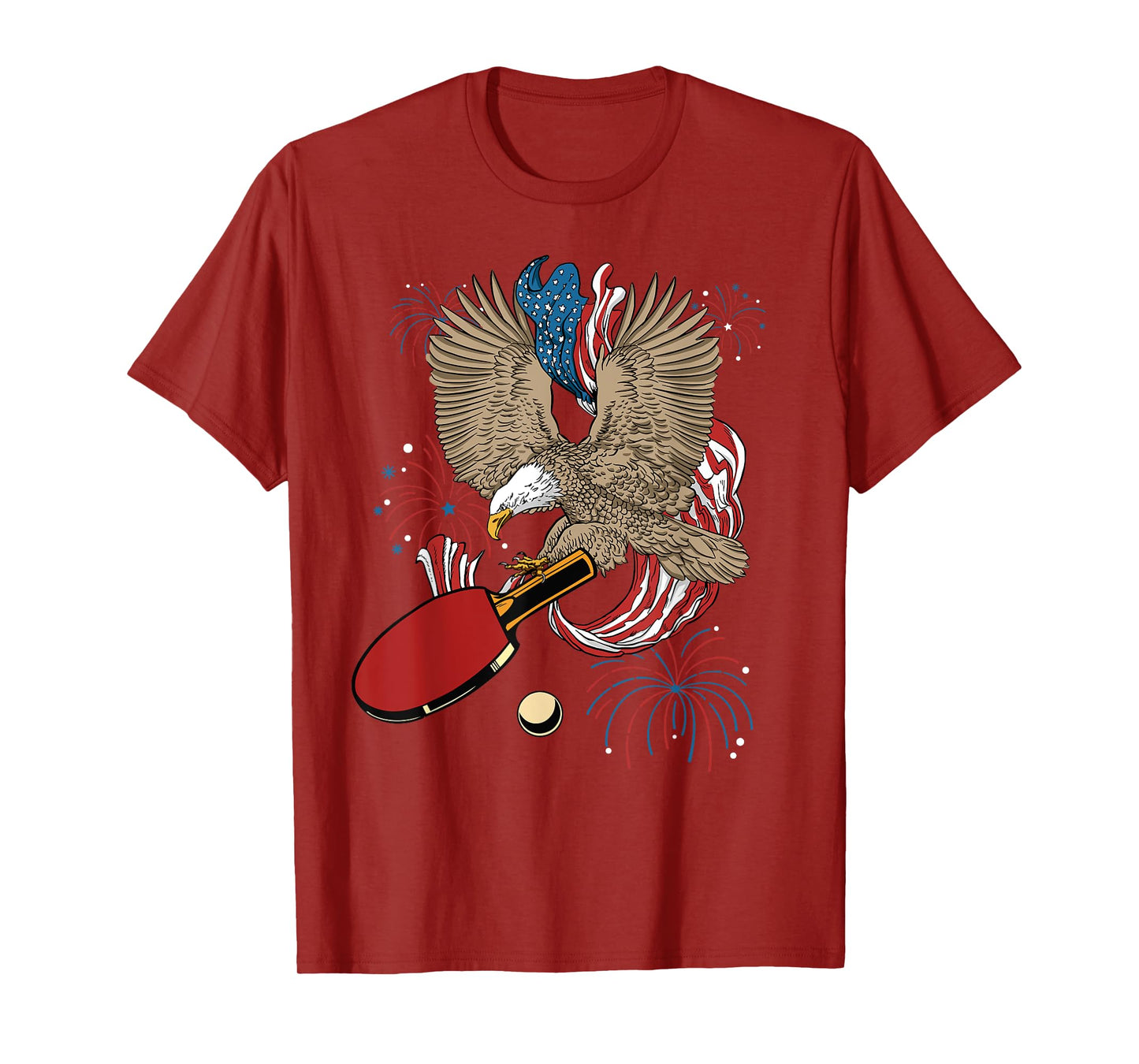 4th Of July Ping Pong Eagle USA Flag America Table Tennis T-Shirt