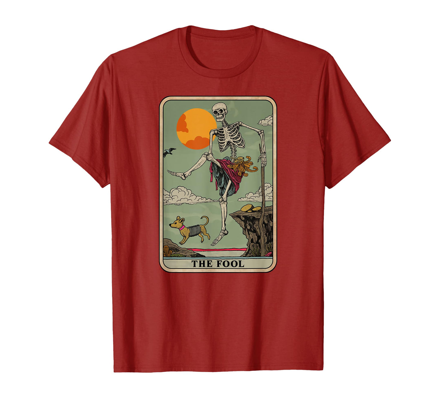 Skeleton Tarot Card The Fool Riding Unicorn Design T-Shirt