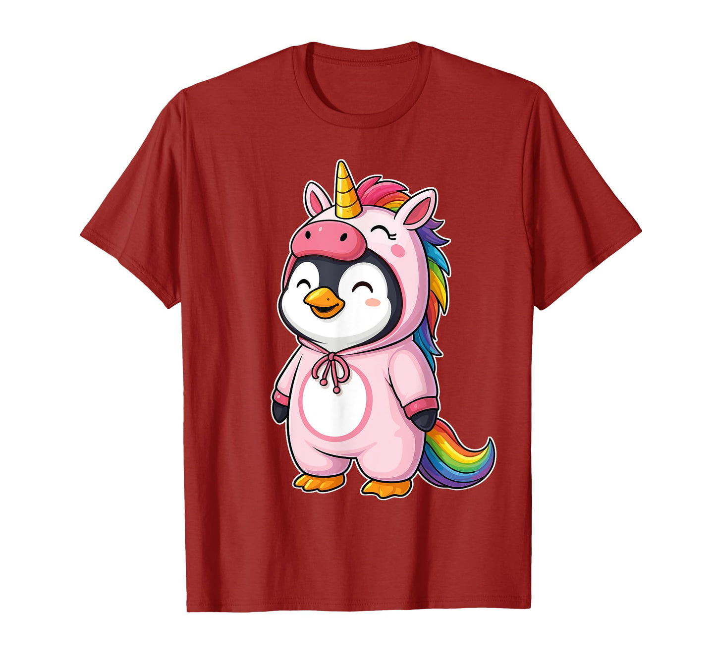 Kawaii Penguin In Unicorn Costume for Girls kids Penguin T-Shirt