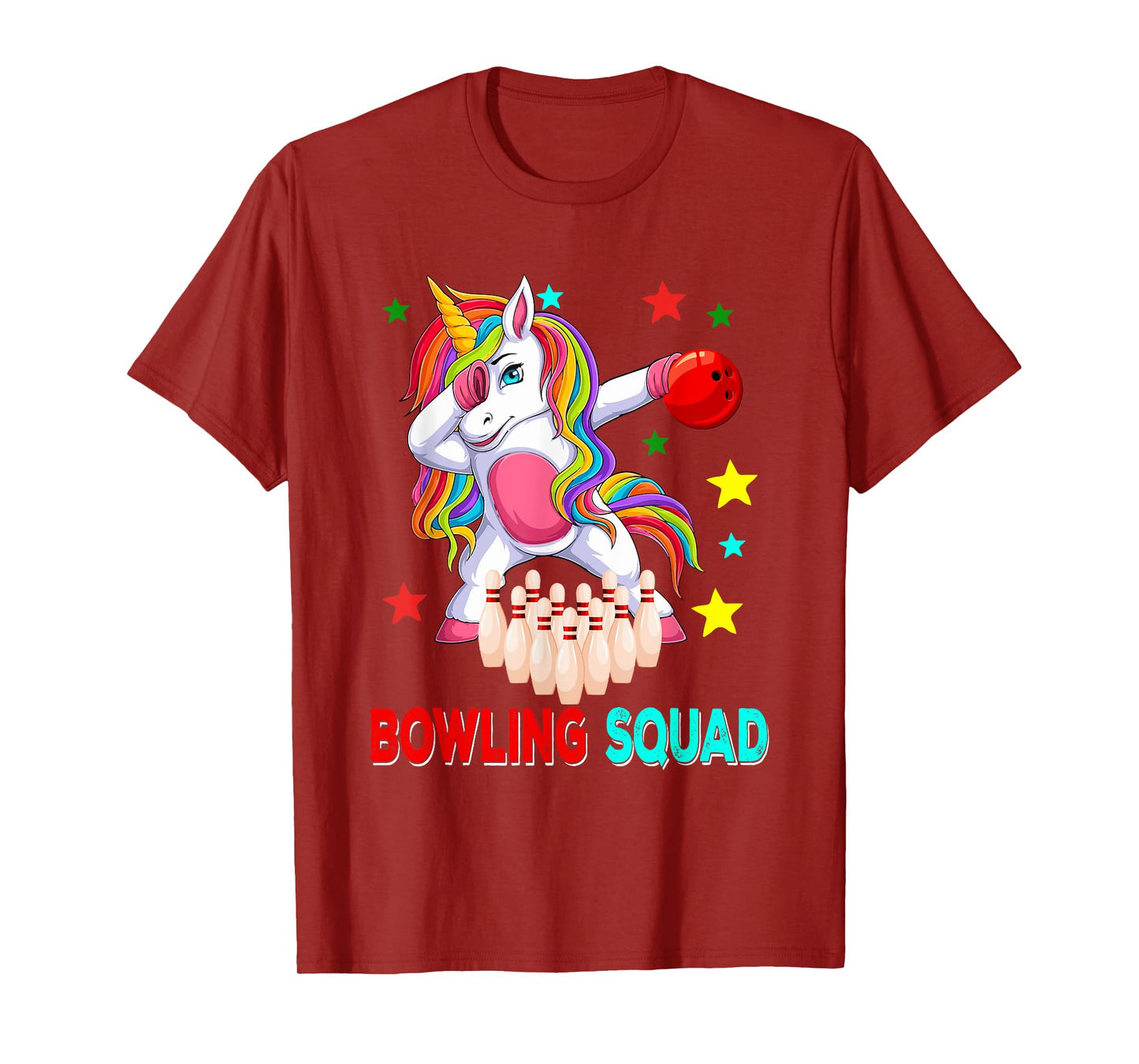 Bowling Squad Dabbing Unicorn Player Team Costume Kids T-Shirt