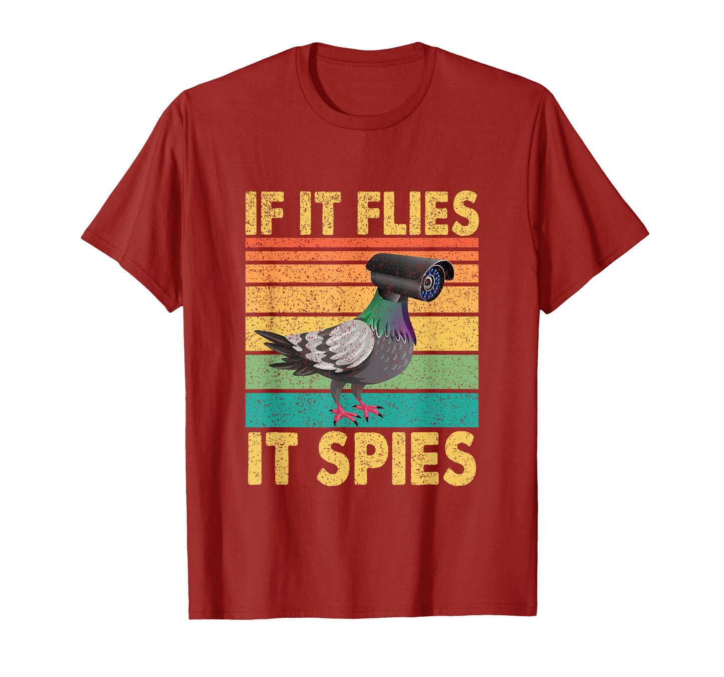 Vintage Pigeon Bird Halloween If It Flies It Spies T-Shirt