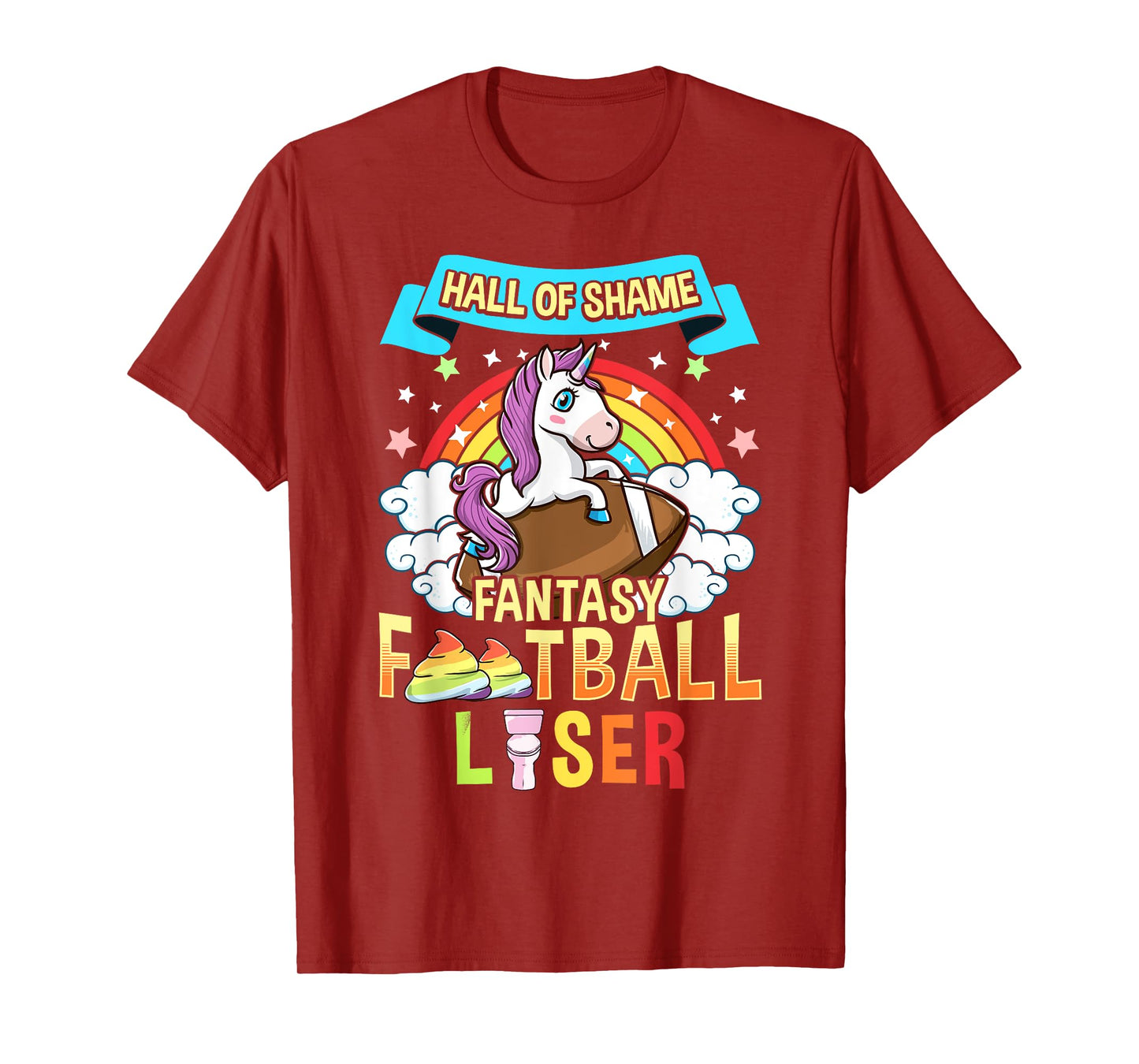 Fantasy Football Loser Last Place Funny Draft Party Unicorn T-Shirt