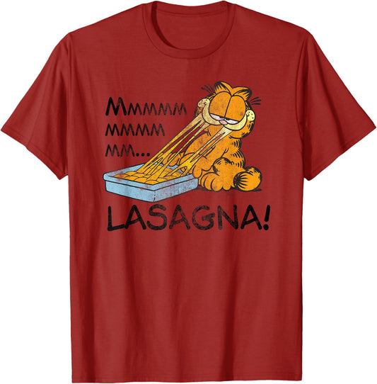Garfield Lasagna Mmm Cat Cartoon T-Shirt